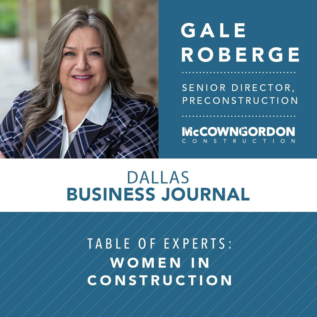Our very own, Gale Roberge, recently joined a table of experts to discuss the expanding roles and new opportunities for women in construction in DFW. 

Read the full story in the Dallas Business Journal: hubs.li/Q03j7SDs0