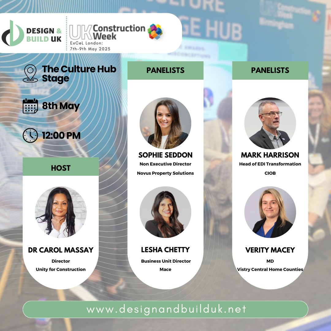 Social Value and EDI – How Can Construction Companies Make a Meaningful Impact?

🕛 12:00 – 12:45 PM

Meet the Panelists:
👷‍♀️ Sophie Seddon
🏗️ Verity Macey
🏛️ Mark Harrison
🔧 Lesha Chetty

🎙️ Hosted by: Dr Carol Massay

#UKCW2025 #SocialValue #EDI #DesignAndBuildUK