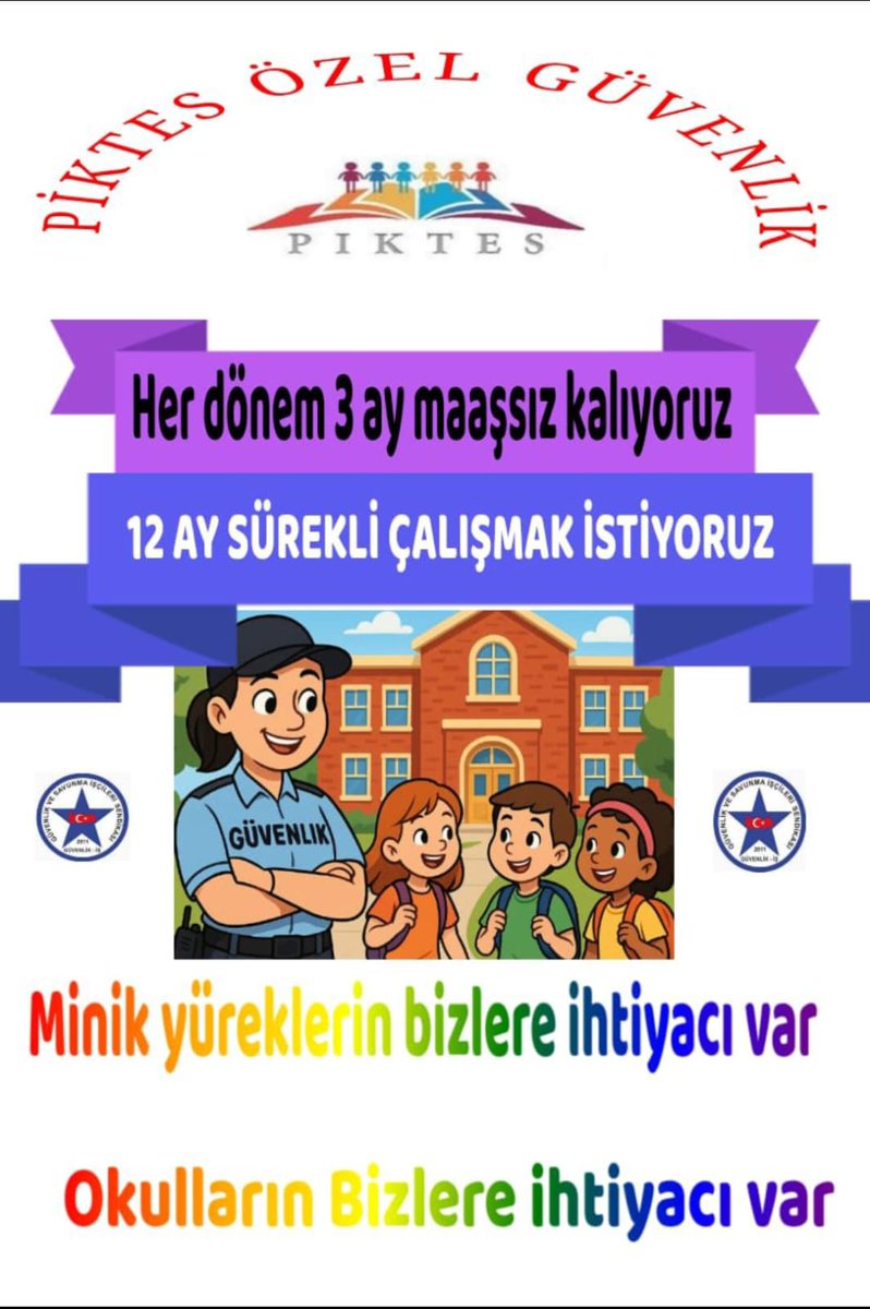Yıllardır Çalışan #piktesgüvenlik Görevlileri ve Onların Aileleri Gelecek Kaygısı,Endişesi Yaşamak İstemiyor.
Güvence, Süreklilik, Kadroda İstiyor.
<a href="/RTEdijital/">Erdoğan Dijital Medya</a>  <a href="/cengizmete/">Cengiz Mete</a> <a href="/CelileErenOKTEN/">Celile Eren ÖKTEN</a> <a href="/Yusuf__Tekin/">Yusuf Tekin</a>  <a href="/tcmeb/">Millî Eğitim Bakanlığı</a> <a href="/csgbakanligi/">T.C. Çalışma ve Sosyal Güvenlik Bakanlığı</a>
<a href="/akbasogluemin/">Av. M.Emin AKBAŞOĞLU 🇹🇷</a> <a href="/chnkvnc/">Cihan KIVANÇ</a>
<a href="/FevziKARATAS/">Fevzi KARATAŞ</a>