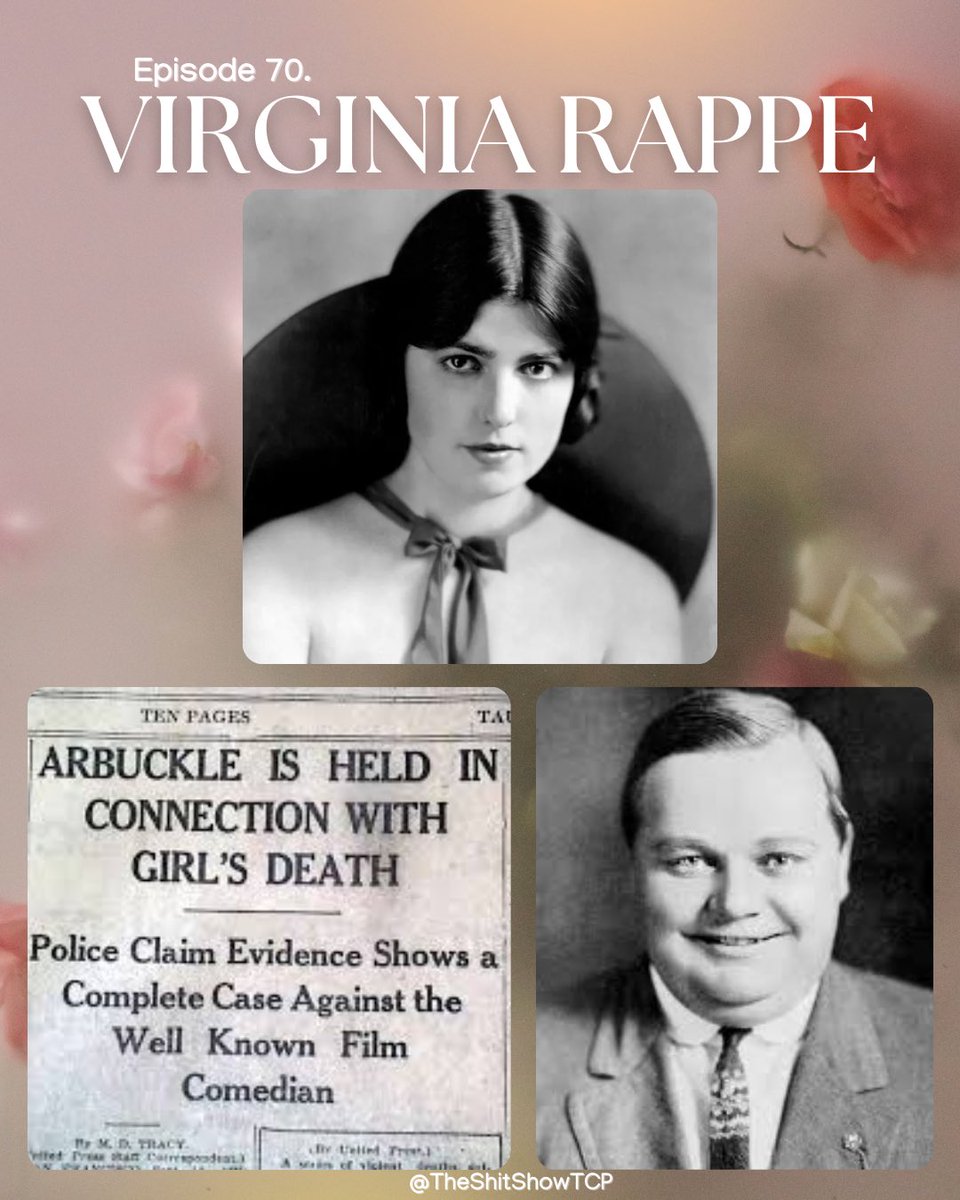 TheShitShowtcp's tweet image. This week Sarah shares the life and death of Virginia Rappe. Please say no to hotel doctors. #oldhollywood #virginiarappe #fattyarbuckle #hollywood #truecrimestory