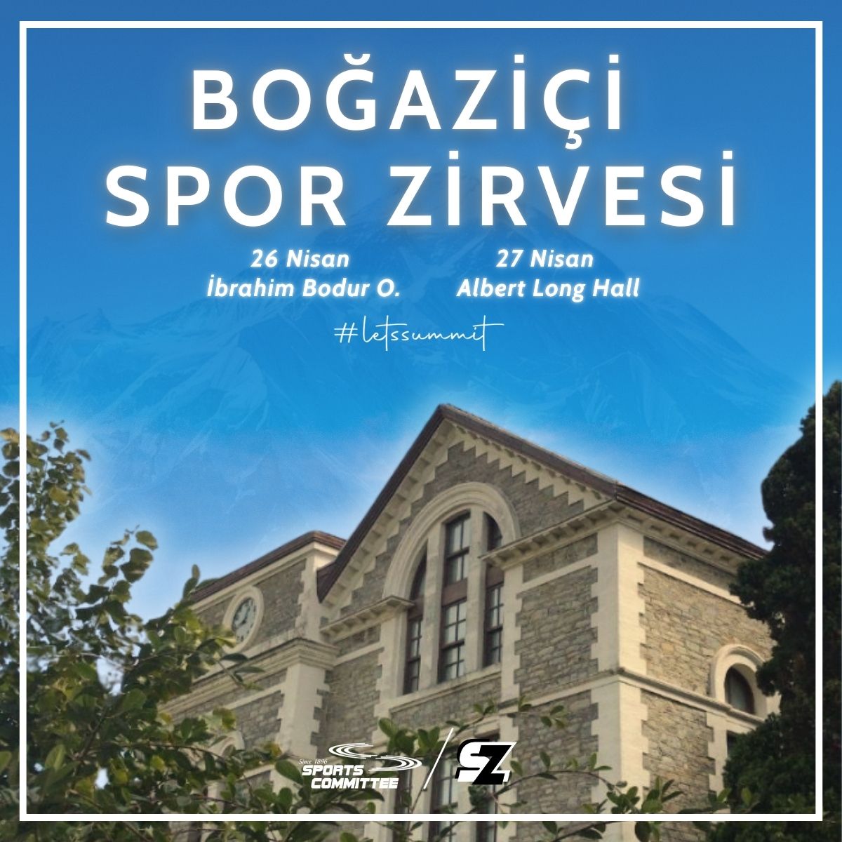SportsCommittee's tweet photo. Boğaziçi Üniversitesi Spor Zirvesi, 26 Nisan’da İbrahim Bodur Oditoryumu’nda, 27 Nisan’da Albert Long Hall’de!

Gelişmelerden haberdar olmak için bizi takip etmeyi unutma!

Biletler için link bio'da!

#letssummit https://t.co/z1UMk6Uy0w