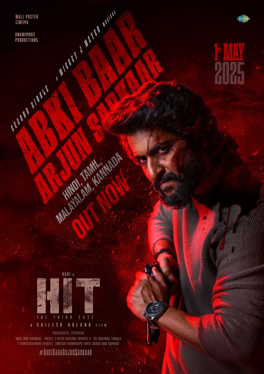Unanimous Productions (@unanimousprods) on Twitter photo The chant that will take over the nation 💥💥
#HIT3 second single #AbkiBaarArjunSarkaar out now in all languages ❤️🔥
▶️ bit.ly/HIT3SecondSing…
A <a href="/MickeyJMeyer/">Mickey J Meyer</a> musical ✨
In cinemas worldwide on 1st MAY, 2025.
#AbkiBaarArjunSarkaar The chant that will take over the nation 💥💥
#HIT3 second single #AbkiBaarArjunSarkaar out now in all languages ❤️🔥
▶️ bit.ly/HIT3SecondSing…
A <a href="/MickeyJMeyer/">Mickey J Meyer</a> musical ✨
In cinemas worldwide on 1st MAY, 2025.
#AbkiBaarArjunSarkaar