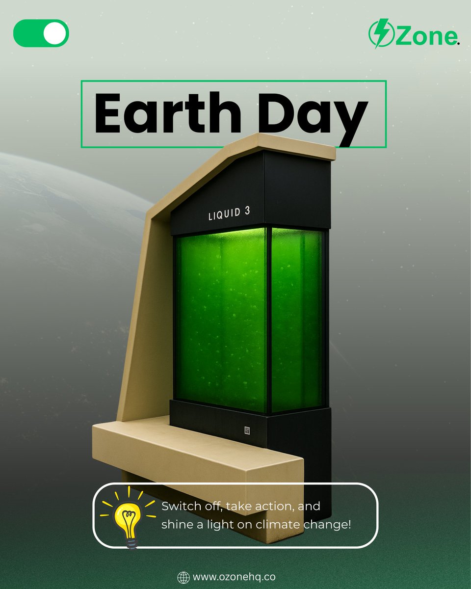 Ozone_HQ's tweet image. This #WorldEarthDay, we’re not just imagining a greener future. We are building it.
From EVs to CNG innovation and Liquid Tree biofuel technology, we’re creating clean, scalable solutions for sustainable cities.
The future is renewable and it starts now.
#Ozone #EarthDay