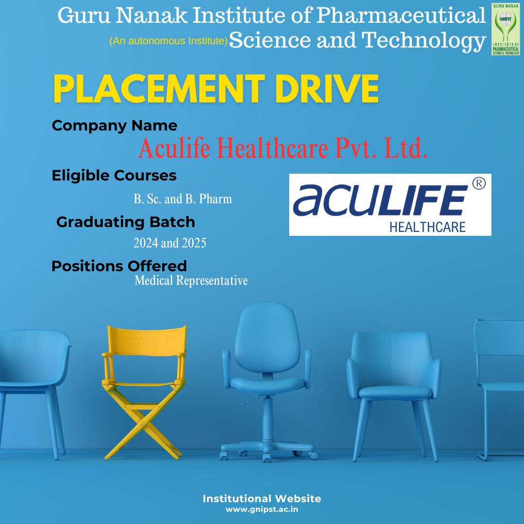 gnipst's tweet photo. GNIPST is organizing a placement drive with Aculife Healthcare Pvt. Ltd. for B.Pharm and https://t.co/nn1tXiK0yq students. A valuable opportunity to step into the professional world of healthcare. Wishing all aspiring candidates the very best! 📷
#GNIPST  #AculifeHealthcare https://t.co/Wb1vyGF3hj