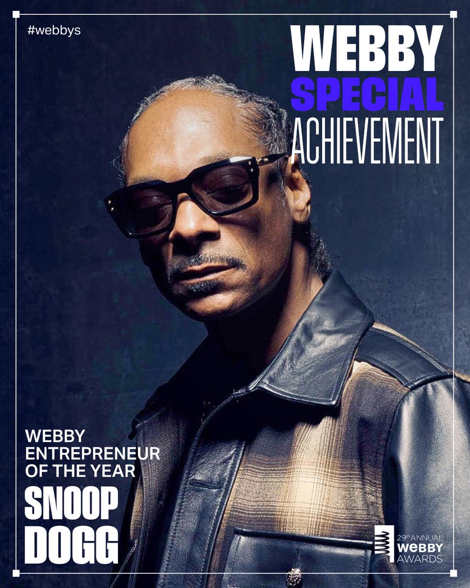 SnoopDogg's tweet image. Thank yall!! @TheWebbyAwards Entrepreneur of the Year. Team effort 🔥💯👏🏿👊🏿✅