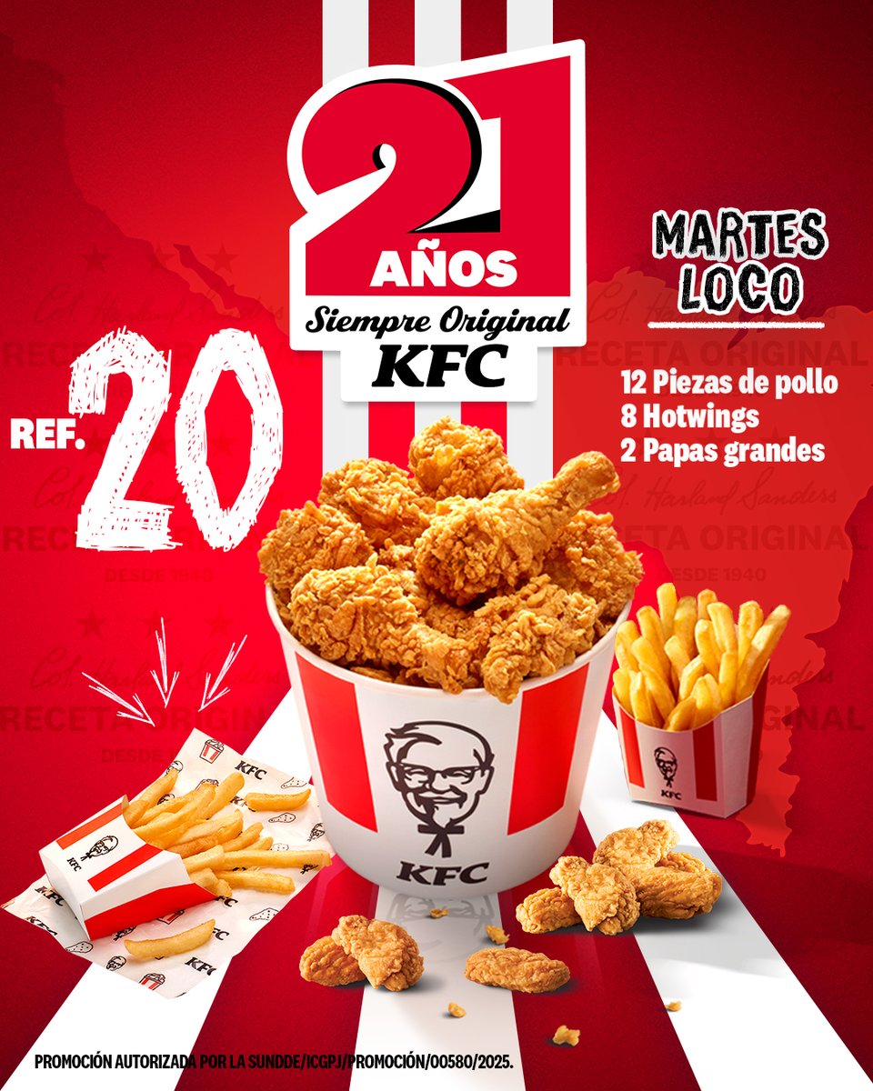 ¿Me amarías tanto como al Martes Loco?🥹

Disponible HOY en todas nuestras tiendas, por autoservicios y delivery

#KFC #strip #MartesLoco