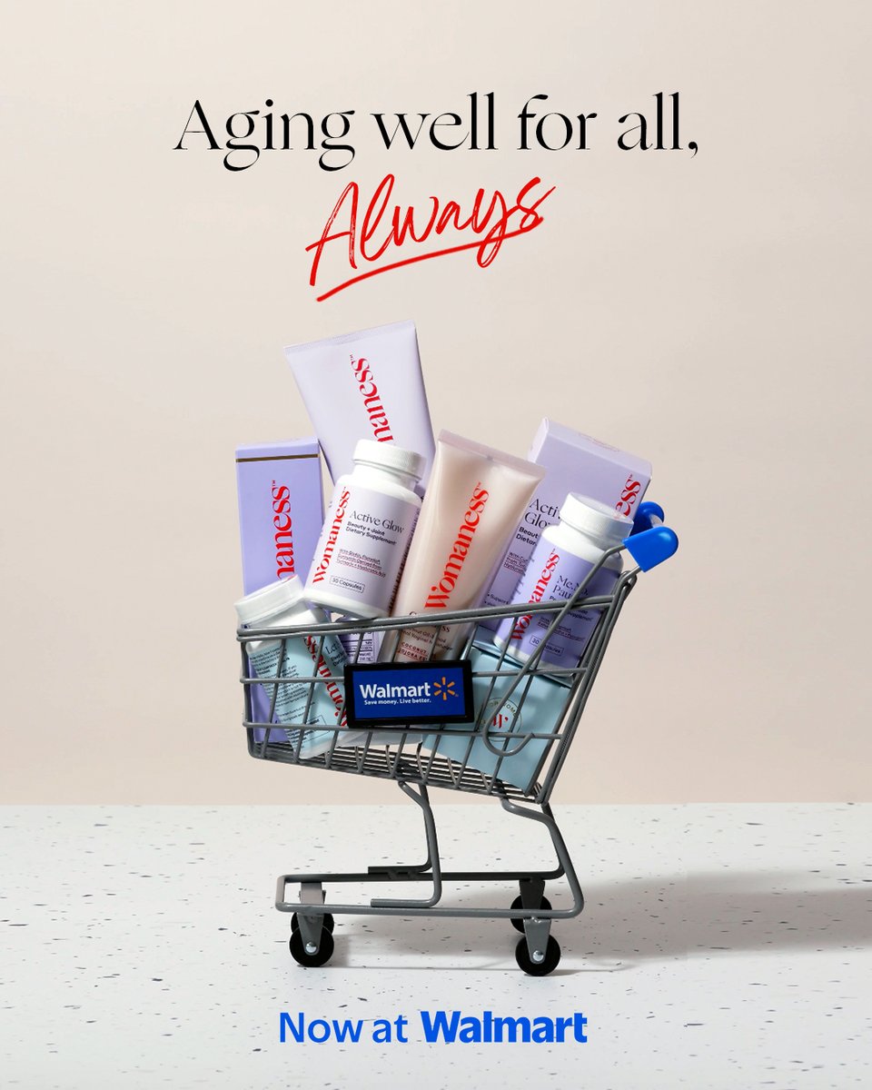 Sally_Womaness's tweet photo. Big news! @mywomaness is now in 1,000+ @Walmart stores + on https://t.co/SPGtDZ1g1h! What started in 2021 as a mission to support women through #menopause and #healthyaging is now reaching more women than ever. This is what progress looks like. https://t.co/JMsCGUrCfH
