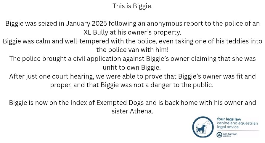 FourLegsLaw's tweet photo. Biggie's story 🐶
#doglaw  #dogsolicitor #xlbully #dogsofX https://t.co/AKMRopfzFe