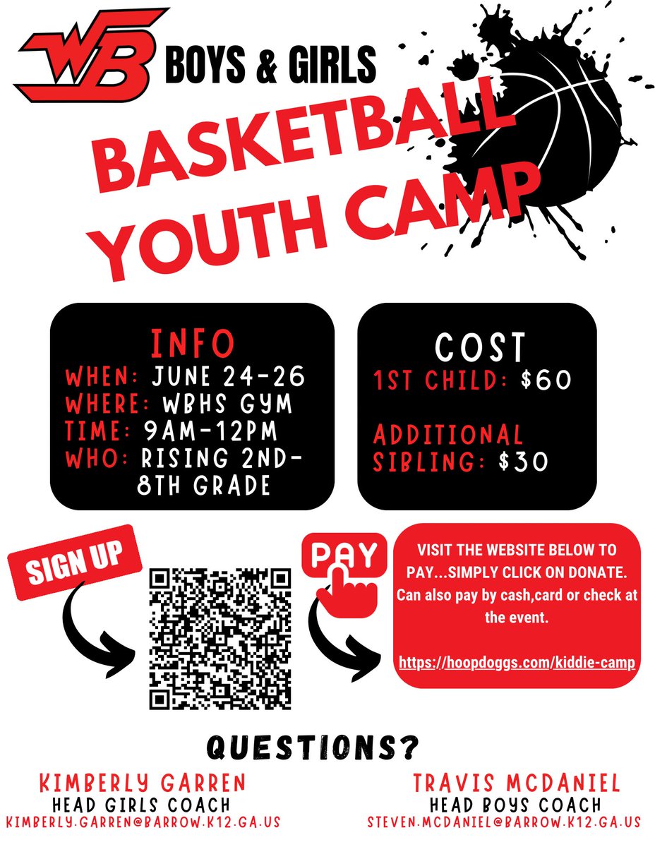 🚨🏀FUTURE DOGGS CAMP🏀🚨

To all our Winder hoop fans mark your calendars for June 24-26! Come join the Doggs for a few days of skills, drills and competions! #GoDoggs