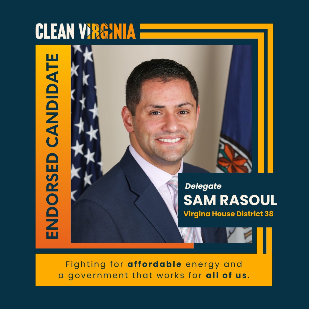 Clean Virginia (@clean_virginia) on Twitter photo Clean Virginia is proud to endorse Delegate Sam Rasoul in HD 38 for his proven commitment to fighting for lower energy costs and a government that works for every Virginian. Please join us in supporting <a href="/Sam_Rasoul/">Sam Rasoul 🍉</a> this fall! Clean Virginia is proud to endorse Delegate Sam Rasoul in HD 38 for his proven commitment to fighting for lower energy costs and a government that works for every Virginian. Please join us in supporting <a href="/Sam_Rasoul/">Sam Rasoul 🍉</a> this fall!