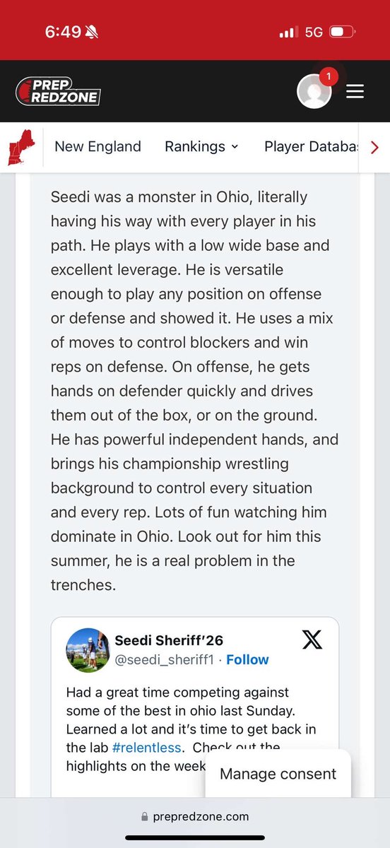 Seedi Sheriff’26 (@seedi_sheriff1) on Twitter photo Thank you <a href="/PRZNewEngland/">Prep Redzone New England</a>, <a href="/ScoutingNE/">Coach Silva</a>, and <a href="/coach_Big_Homie/">Amal Scott</a> for the write up!
<a href="/StMarksFootball/">St. Marks Football</a> <a href="/CoachKG5/">Ken Goodwin</a> <a href="/PRZ_CoachQuisse/">Coach Marquisse Silva</a> Thank you <a href="/PRZNewEngland/">Prep Redzone New England</a>, <a href="/ScoutingNE/">Coach Silva</a>, and <a href="/coach_Big_Homie/">Amal Scott</a> for the write up!
<a href="/StMarksFootball/">St. Marks Football</a> <a href="/CoachKG5/">Ken Goodwin</a> <a href="/PRZ_CoachQuisse/">Coach Marquisse Silva</a>