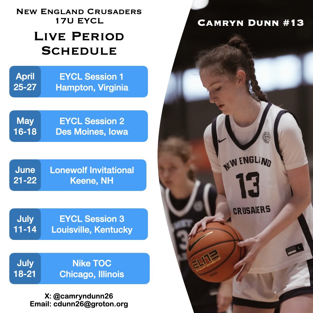 Live Period schedule for this spring/summer! ⬇️⬇️⬇️