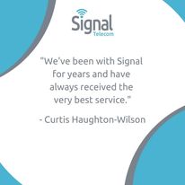 signal_telecom's tweet photo. Taking the time to understand you, your business and your IT requirements means that we develop happy, successful and lasting relationships with our customers.

#SignalTelecom #Telecoms #TestimonialTuesday #CustomerRelations https://t.co/psESOP9tsK