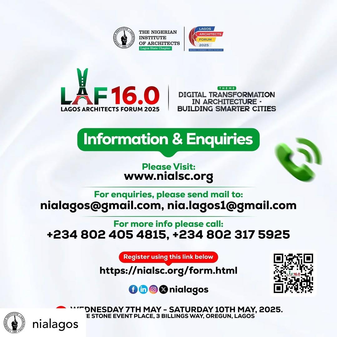 We’re excited to join <a href="/nialagos/">Nigerian Institute of Architects,Lagos State chapt</a> in pushing the boundaries of innovation, sustainability, and safety in urban development. This May, discover how our   fiber cement building materials are shaping the cities of tomorrow.

Secure your spot today  [nialsc.org/form.html]
#LAF2025