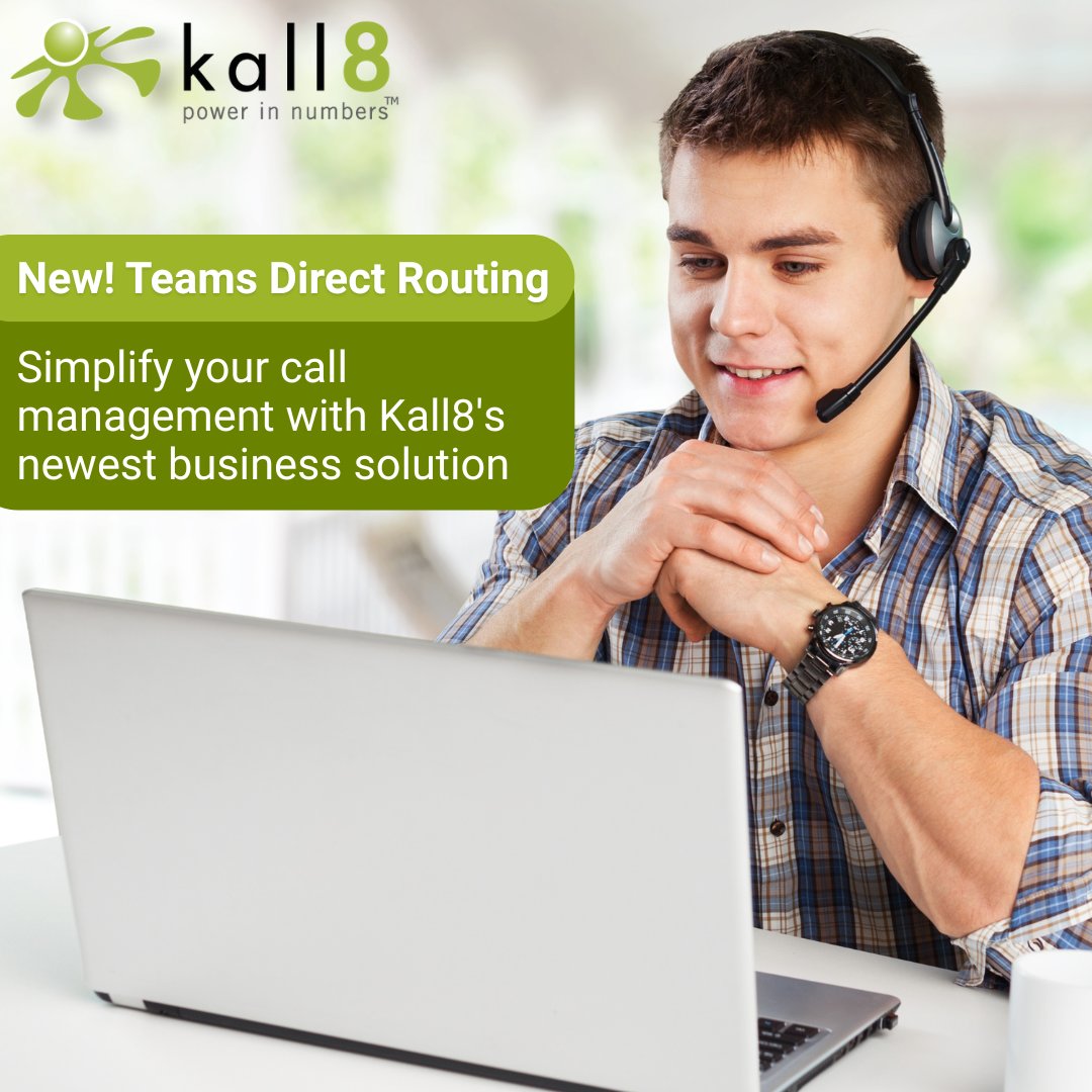 kall8com's tweet image. Calling all Microsoft Teams users - now you can power your business communications with Kall8&apos;s new Teams Direct Routing! Simplify your communications: hubs.la/Q03jcg0v0  #Kall8 #TeamsDirectRouting #BusinessStrategy #CallRouting #BusinessPhoneServices #BusinessPhone