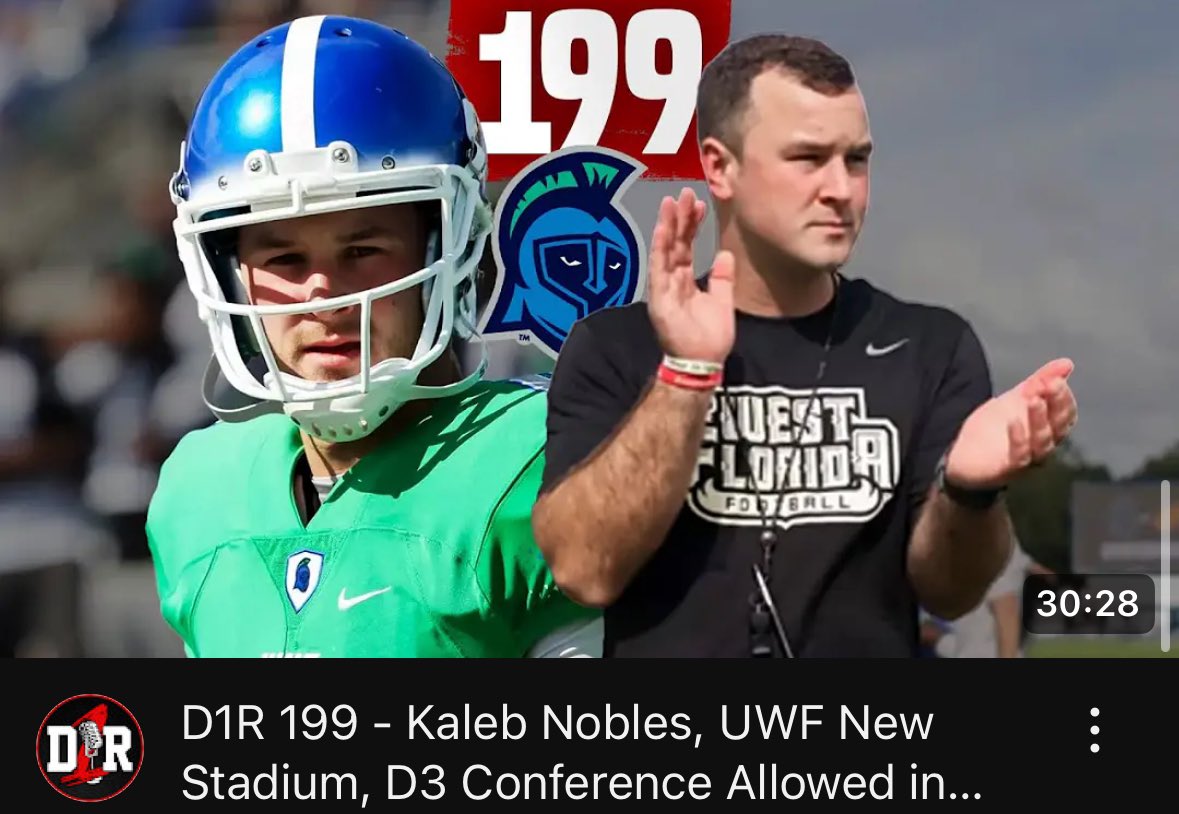 Division 1 Rejects (@d1_rejects) on Twitter photo .<a href="/CoachKNobles/">Kaleb Nobles</a>, welcome to 𝐃𝟏𝐑 🎙️
The <a href="/UWFFootball/">UWF Football</a> HC talks timeline for 𝐦𝐚𝐬𝐬𝐢𝐯𝐞 new stadium in Pensacola & building his coaching philosophy ⚔️
<a href="/NESCAC/">NESCAC</a> teams officially granted bid to #d3fb playoffs after push from <a href="/NESCACFBPA/">NESCACFBPA</a> 👏⤵️
📺 : youtu.be/D5VkNkXWrDk?si… .<a href="/CoachKNobles/">Kaleb Nobles</a>, welcome to 𝐃𝟏𝐑 🎙️
The <a href="/UWFFootball/">UWF Football</a> HC talks timeline for 𝐦𝐚𝐬𝐬𝐢𝐯𝐞 new stadium in Pensacola & building his coaching philosophy ⚔️
<a href="/NESCAC/">NESCAC</a> teams officially granted bid to #d3fb playoffs after push from <a href="/NESCACFBPA/">NESCACFBPA</a> 👏⤵️
📺 : youtu.be/D5VkNkXWrDk?si…