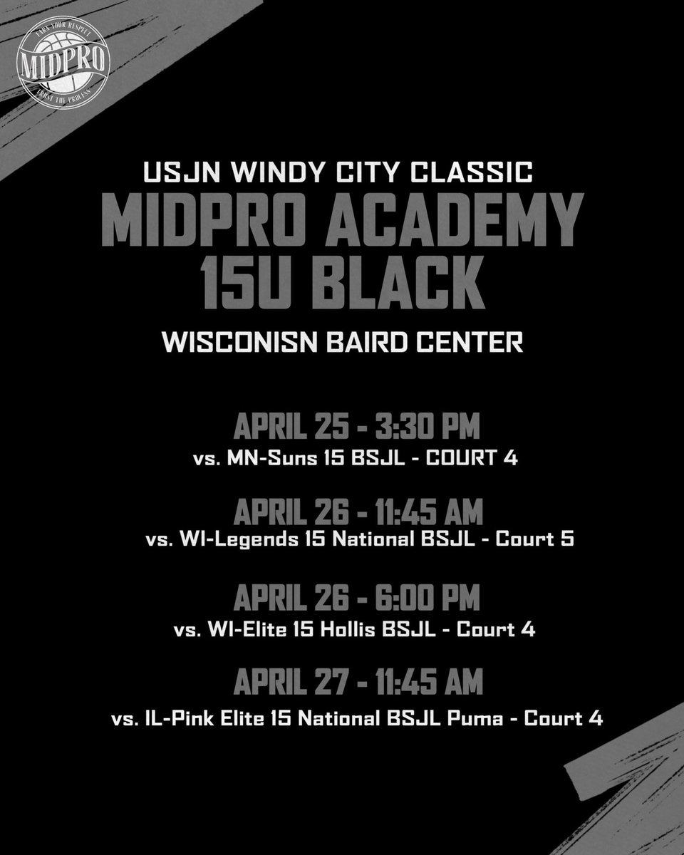 Schedule for this weekend!!!!