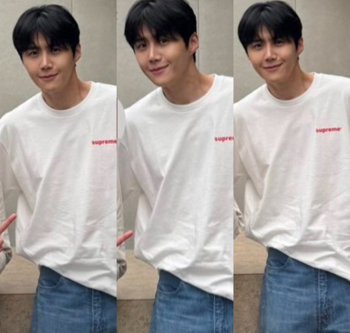 seonhocorndog's tweet photo. WHITE SHIRT AND JEANS!!!!

HE LOOKS UNREALLLL😭😭😭😭😭😭😭😭 https://t.co/jstRZugAaG