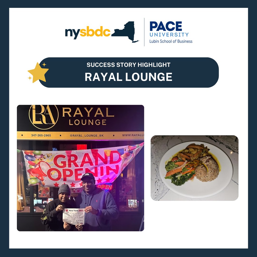 Pace SBDC guided Aubrey Lawson and Ray Charles through business plan development, financial projections, and landlord negotiations for their Guyanese restaurant in Bedford Stuyvesant. 

Read the full story at the link in our bio!

#PaceSBDC #SuccessStory #paceu
