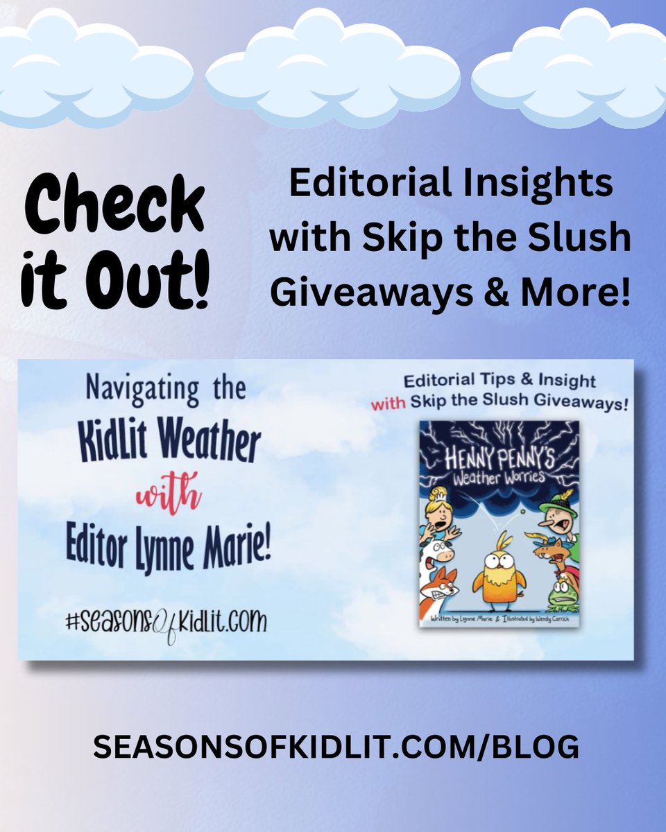 Heather Macht (@authorhmacht) on Twitter photo Did you see? It’s #AprilShowersDay & <a href="/little_press/">The Little Press Publishing</a> editor, <a href="/Literally_Lynne/">Lynne Marie - BroomMates Are Flying off the Shelf</a>, is discussing navigating the weather in #kidlit!
Head to #SeasonsOfKidLit.com for a closer look at her interview & enter to win TONS of treats including skip the slush passes!
seasonsofkidlit.com/post/navigatin… Did you see? It’s #AprilShowersDay & <a href="/little_press/">The Little Press Publishing</a> editor, <a href="/Literally_Lynne/">Lynne Marie - BroomMates Are Flying off the Shelf</a>, is discussing navigating the weather in #kidlit!
Head to #SeasonsOfKidLit.com for a closer look at her interview & enter to win TONS of treats including skip the slush passes!
seasonsofkidlit.com/post/navigatin…