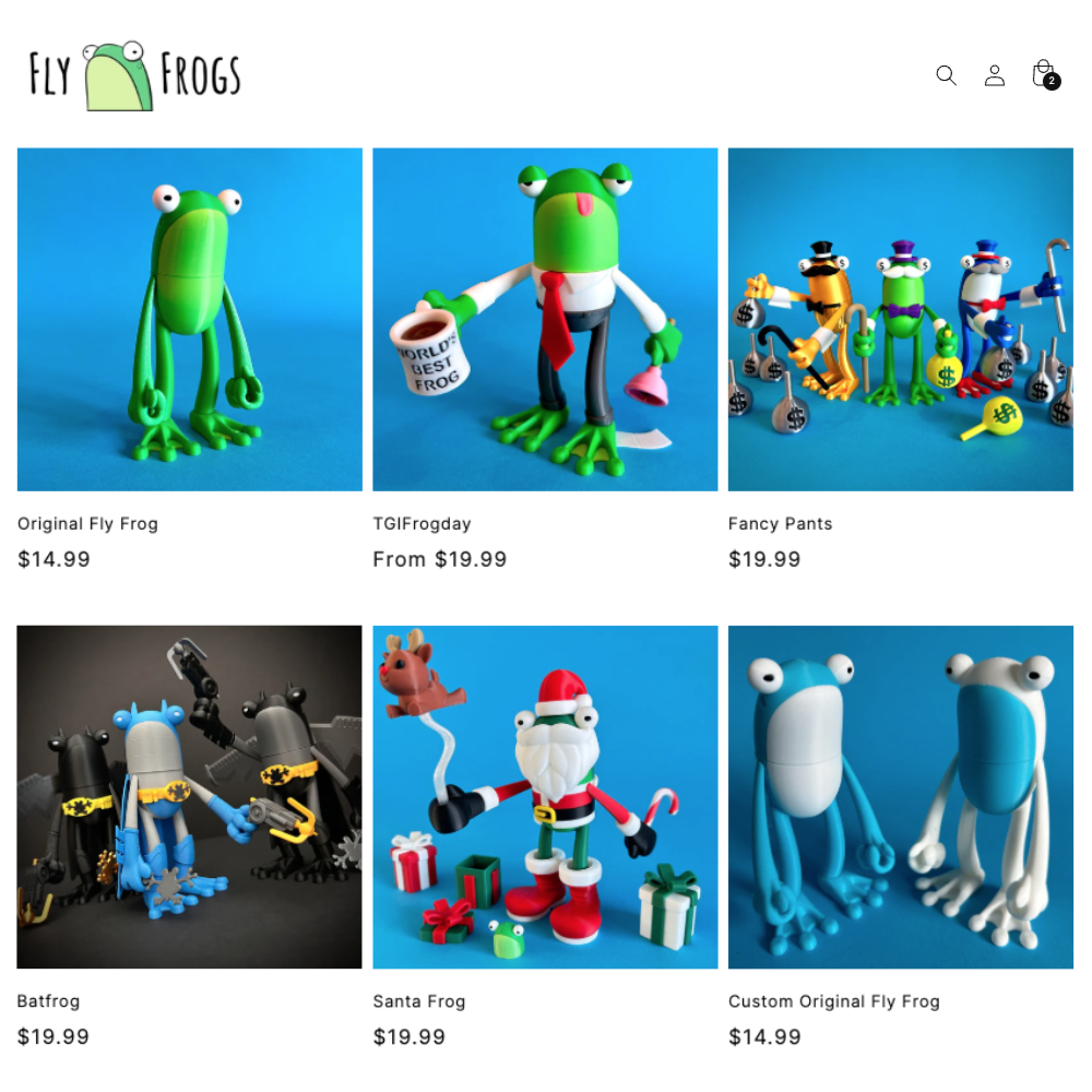 People without a 3D printer have been asking how to buy frog figures. You can now purchase them via our website flyfrogs.xyz I'll print them myself and send them to you, ribbit! NFT holder discount code in discord.