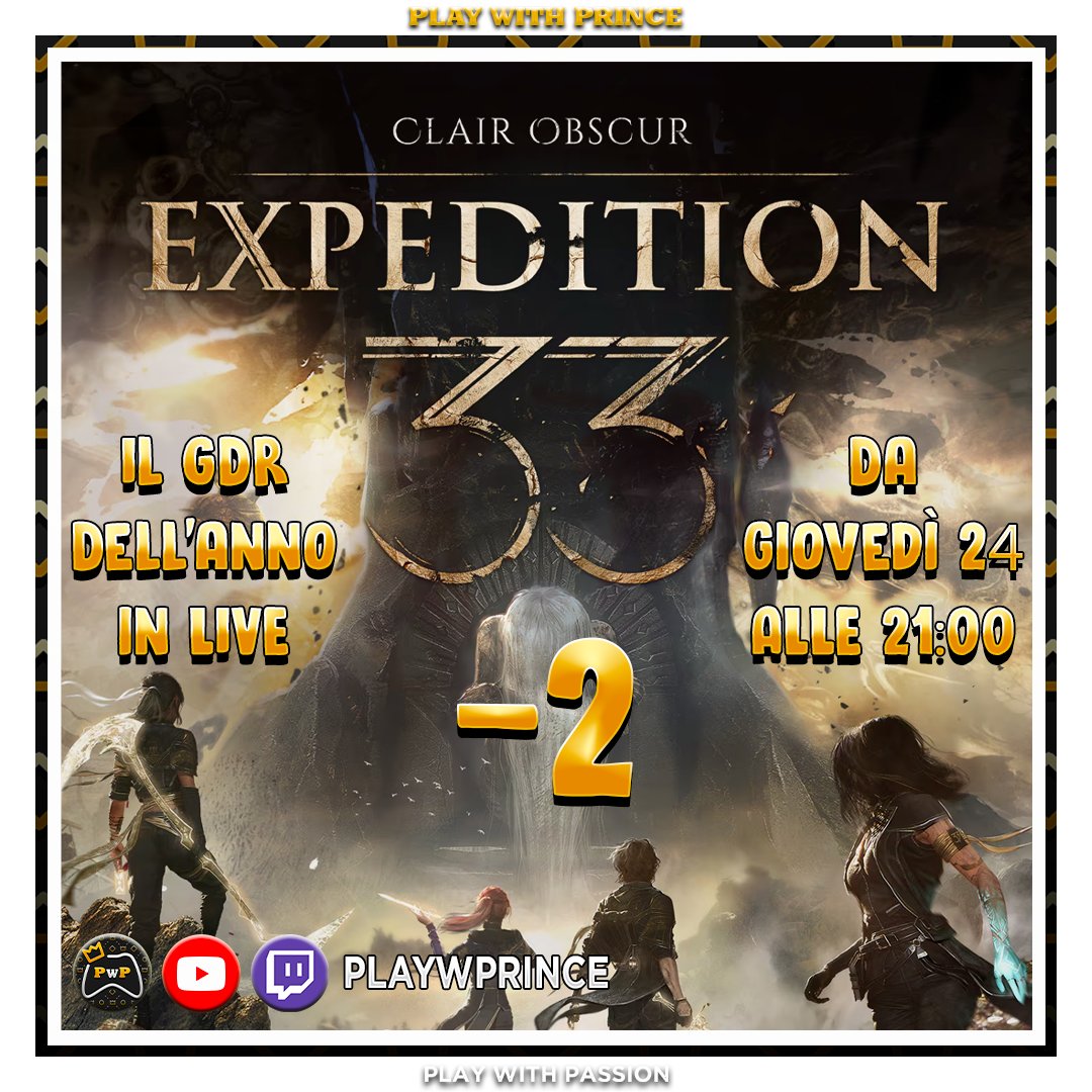 📣 da GIOVEDI' ORE 21:00  #ClairObscurExpedition33 in #LIVE! 

-2

twitch.tv/playwprince

#gaming #rpg #twitch