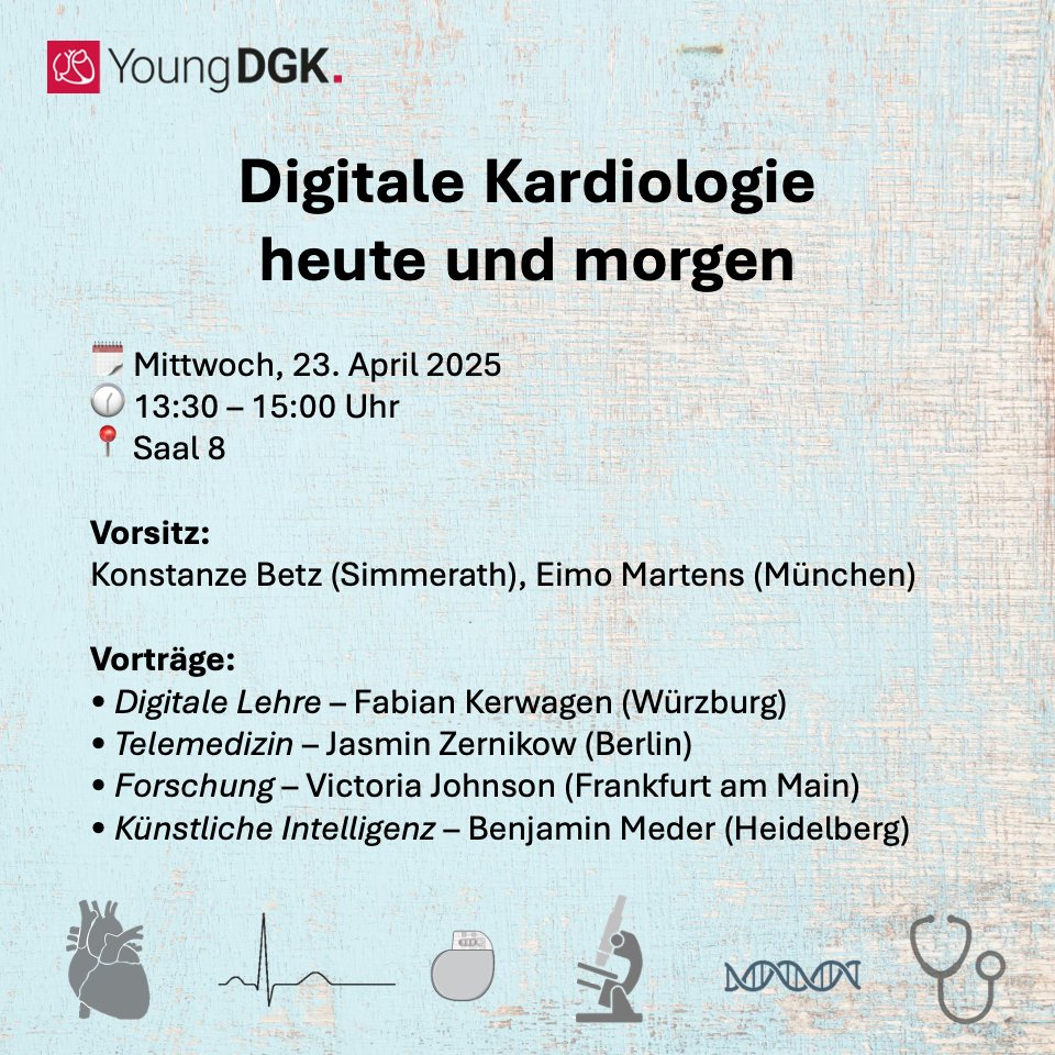 Hannah Billig (@hannah_billig_) on Twitter photo Digitale Kardiologie heute und morgen
Wie verändert KI, Telemedizin & Co. unseren Alltag?
Gleich live in Saal 8 auf der #DGKJahrestagung!
<a href="/YoungDgk/">Young DGK</a> <a href="/Kardiophil/">Philipp Breitbart</a> <a href="/I4L_org/">Informatics4life</a> <a href="/Franzi_Koppe/">Franziska Koppe-Schmeißer</a> <a href="/LuisEichelmann/">Luis Eichelmann 🇪🇺</a> <a href="/laura_rottner/">Laura Rottner</a>
🧠📱💡 Digitale Kardiologie heute und morgen
Wie verändert KI, Telemedizin & Co. unseren Alltag?
Gleich live in Saal 8 auf der #DGKJahrestagung!
<a href="/YoungDgk/">Young DGK</a> <a href="/Kardiophil/">Philipp Breitbart</a> <a href="/I4L_org/">Informatics4life</a> <a href="/Franzi_Koppe/">Franziska Koppe-Schmeißer</a> <a href="/LuisEichelmann/">Luis Eichelmann 🇪🇺</a> <a href="/laura_rottner/">Laura Rottner</a>
🧠📱💡