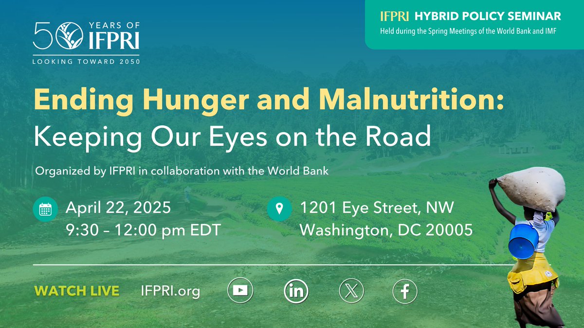 IFPRI (@ifpri) on Twitter photo 🔔 #HappeningNow: “Ending Hunger and #Malnutrition: Keeping Our Eyes on the Road "🔔
📺 Watch #ifpriLIVE:
🎫 bit.ly/ending_hunger
🤝 bit.ly/ending_hungerFB
💼 bit.ly/ending_hungerLI
<a href="/WorldBank/">World Bank</a> <a href="/CGIAR/">CGIAR</a> <a href="/AGRA_Africa/">AGRA - Sustainably Growing Africa’s Food Systems.</a> <a href="/Jo_Swinnen/">Johan Swinnen</a> <a href="/aruhweza/">Alice Ruhweza</a> <a href="/JoeGlauber1/">JoeGlauber--IFPRI | @jwglauber.bsky.social</a> <a href="/IMFNews/">IMF</a> 🔔 #HappeningNow: “Ending Hunger and #Malnutrition: Keeping Our Eyes on the Road "🔔
📺 Watch #ifpriLIVE:
🎫 bit.ly/ending_hunger
🤝 bit.ly/ending_hungerFB
💼 bit.ly/ending_hungerLI
<a href="/WorldBank/">World Bank</a> <a href="/CGIAR/">CGIAR</a> <a href="/AGRA_Africa/">AGRA - Sustainably Growing Africa’s Food Systems.</a> <a href="/Jo_Swinnen/">Johan Swinnen</a> <a href="/aruhweza/">Alice Ruhweza</a> <a href="/JoeGlauber1/">JoeGlauber--IFPRI | @jwglauber.bsky.social</a> <a href="/IMFNews/">IMF</a>