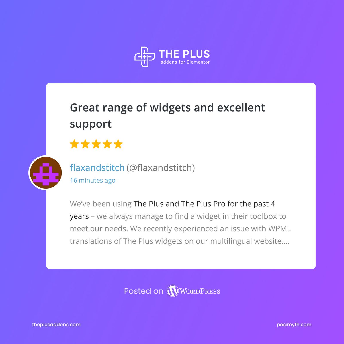 Great range of widgets and excellent support” – That’s what our users say.
Trusted for 4+ years. Packed with powerful widgets. Backed by responsive support.

👉 Try The Plus Addons for Elementor today and build better with ease.
Like • Reply • Bookmark • Share