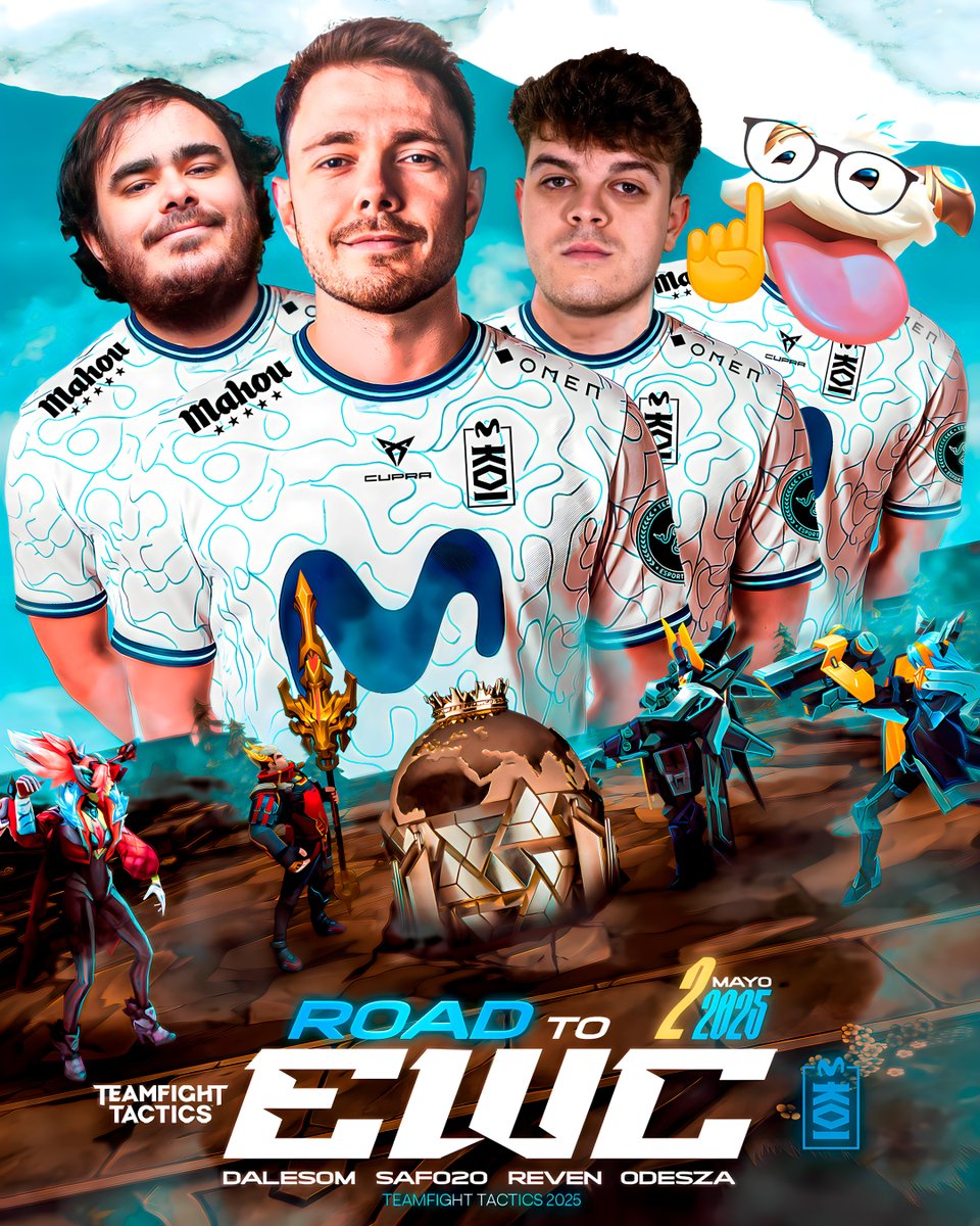 Reven (@reventxz) on Twitter photo VUELVO A COMPETIR EN TFT
Objetivo: Clasificarnos a la Esports World Cup y representar a <a href="/MovistarKOI/">Movistar KOI</a>
El clasificatorio empieza el 2 de Mayo, juegan 128 equipos de 4 jugadores y clasifican 3 equipos.
Mi equipo será <a href="/DalesomHS/">Dalesom</a>, <a href="/Safo20_/">Safo20</a> y <a href="/OdeszaTFT/">O D E S Z A</a> VUELVO A COMPETIR EN TFT
Objetivo: Clasificarnos a la Esports World Cup y representar a <a href="/MovistarKOI/">Movistar KOI</a>
El clasificatorio empieza el 2 de Mayo, juegan 128 equipos de 4 jugadores y clasifican 3 equipos.
Mi equipo será <a href="/DalesomHS/">Dalesom</a>, <a href="/Safo20_/">Safo20</a> y <a href="/OdeszaTFT/">O D E S Z A</a>