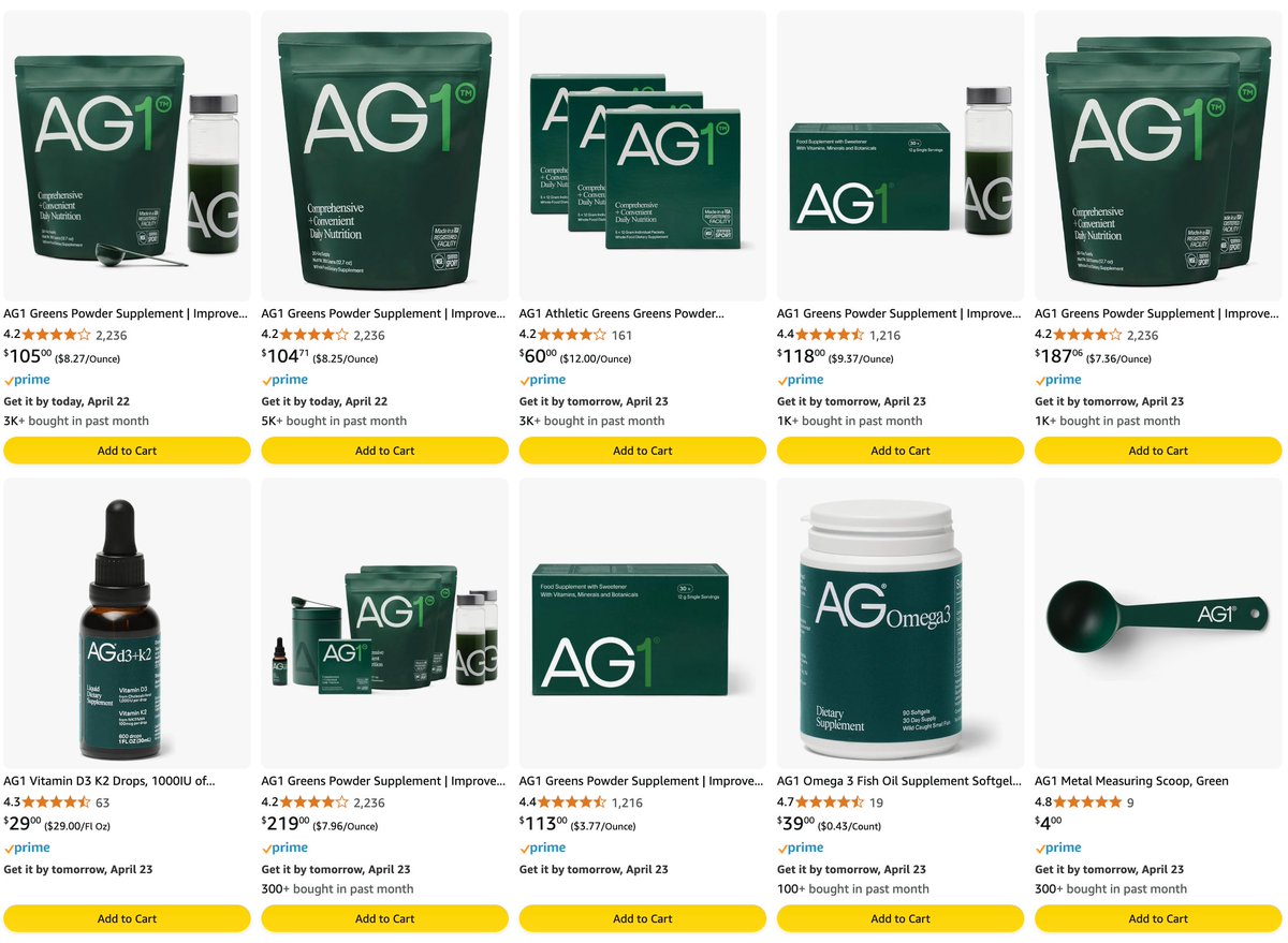 Athletic Greens finally on Amazon. I wonder what made them finally make the move and if now they wish they did it sooner.