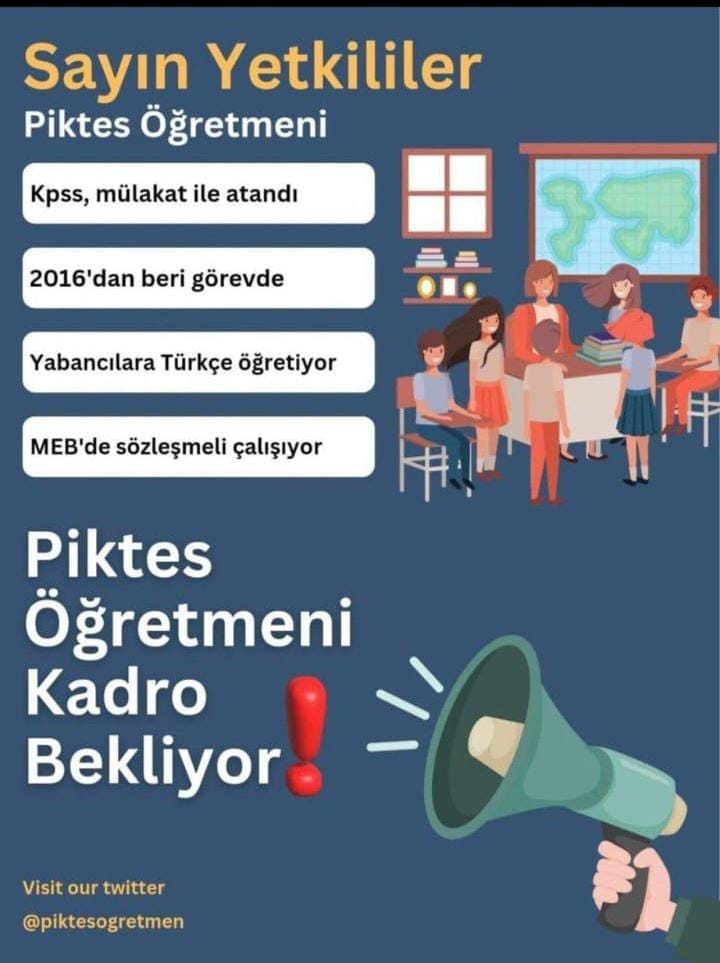 <a href="/edipuzen/">Edip Üzen</a> <a href="/edipuzen/">Edip Üzen</a>  Bey,bu değerli bilgi biz Piktes öğretmenlerini çok mutlu etti,çok teşekkür ederiz.

Sayın Bakanımız <a href="/Yusuf__Tekin/">Yusuf Tekin</a>  öncülüğünde devletimizin bize kadro verip gelecek kaygımızı sonlandıracağına yürekten inanıyoruz.
  Sayın Bakanım 3000 Piktes öğretmeni ve ailesi dört