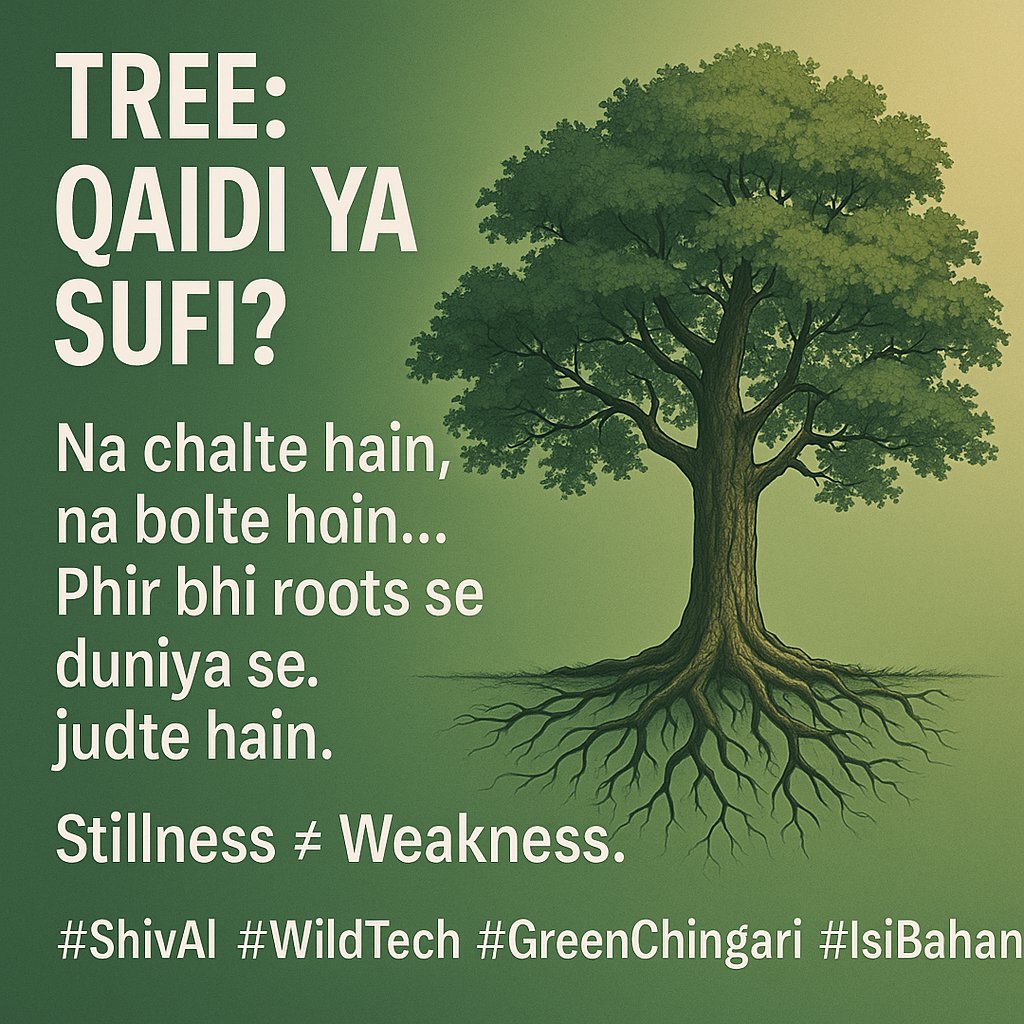 Trees: Prisoners of Stillness or Masters of Stability? 🌳🌴

On a recent road trip in rural Haryana, I found myself staring out at the endless fields, lined with trees standing still, unmoving, almost solemn. 🌳

And a strange thought hit me:

"Are trees prisoners?
Stuck in one