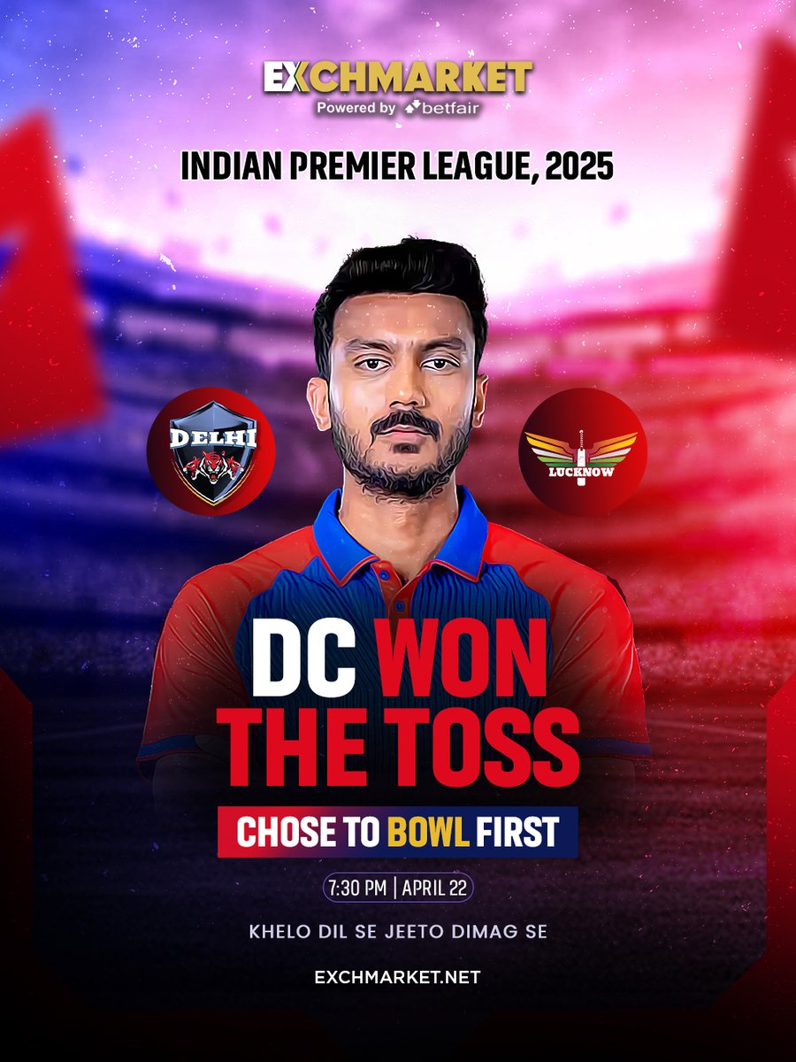Exch_Market's tweet photo. 𝙏𝙤𝙨𝙨 𝙪𝙥𝙙𝙖𝙩𝙚 ❗️DC 𝙬𝙤𝙣 𝙩𝙝𝙚 𝙩𝙤𝙨𝙨 𝙖𝙣𝙙 𝙤𝙥𝙩 𝙩𝙤 𝘽𝙊𝙒𝙇 𝙛𝙞𝙧𝙨𝙩!⚾️

📲https://t.co/G8S67NeiUm ~ Get Free🆔and start #earnings 💸

#IPL2025 #DCvsLSG #LSGvsDC #Kohli #ViratKohli #RohitSharma #ipltickets https://t.co/gFTkYiOGqG