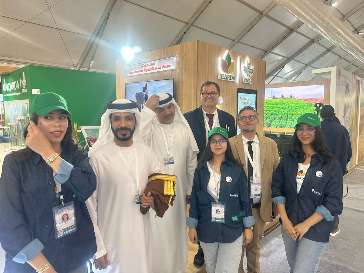 Very exciting to have met MOCCAE undersecretary and his assistant during SIAM in Meknes. They are very much interested to see our innovations brought to farmers' field in UAE. <a href="/ICARDA/">ICARDA</a> <a href="/CGIAR/">CGIAR</a> <a href="/ACIARAustralia/">ACIAR</a>