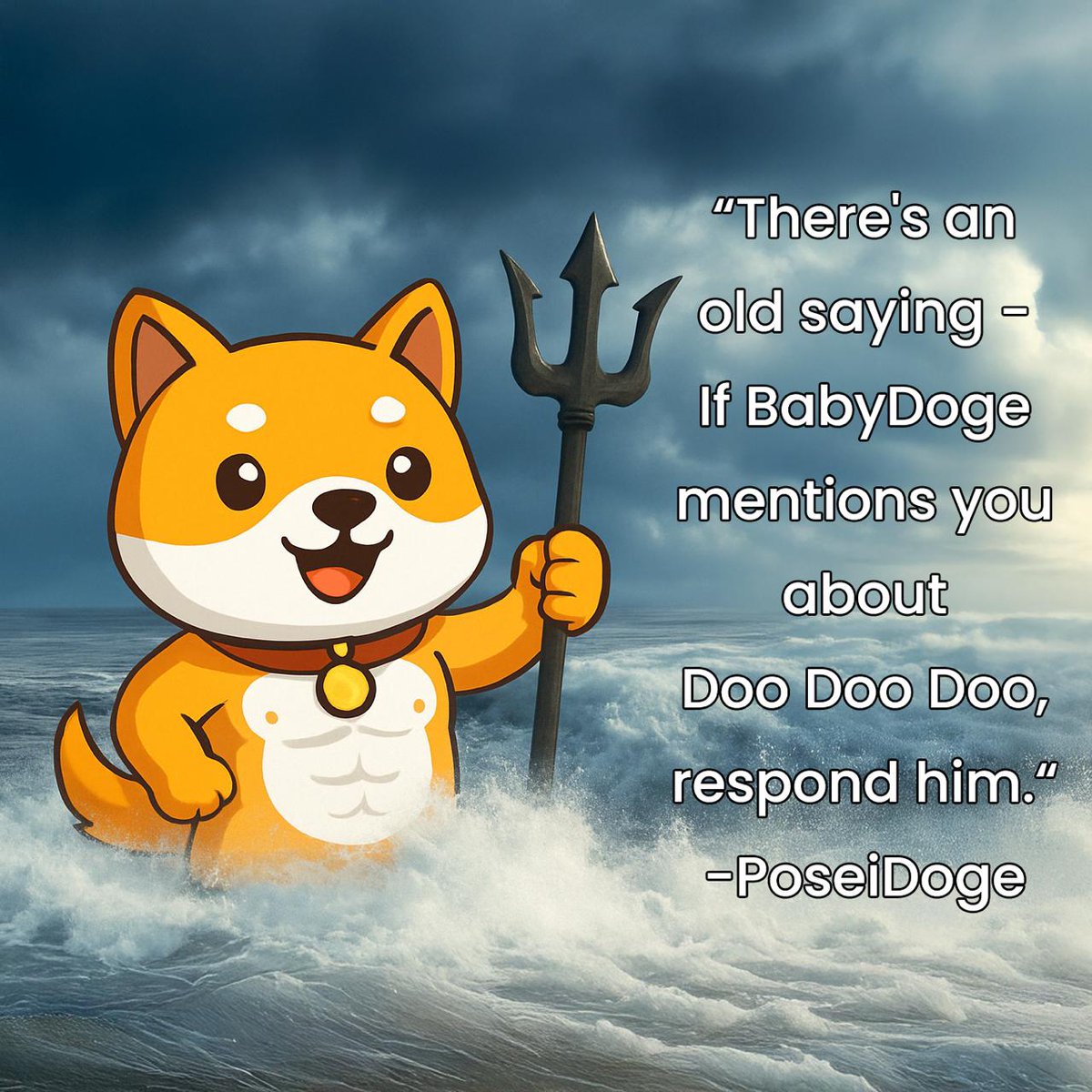 Baby Doge, doo, doo, doo, doo, doo, 
Baby Doge, doo, doo, doo, doo, doo, 
Baby Doge, doo, doo, doo, doo, doo, 
Baby Doge