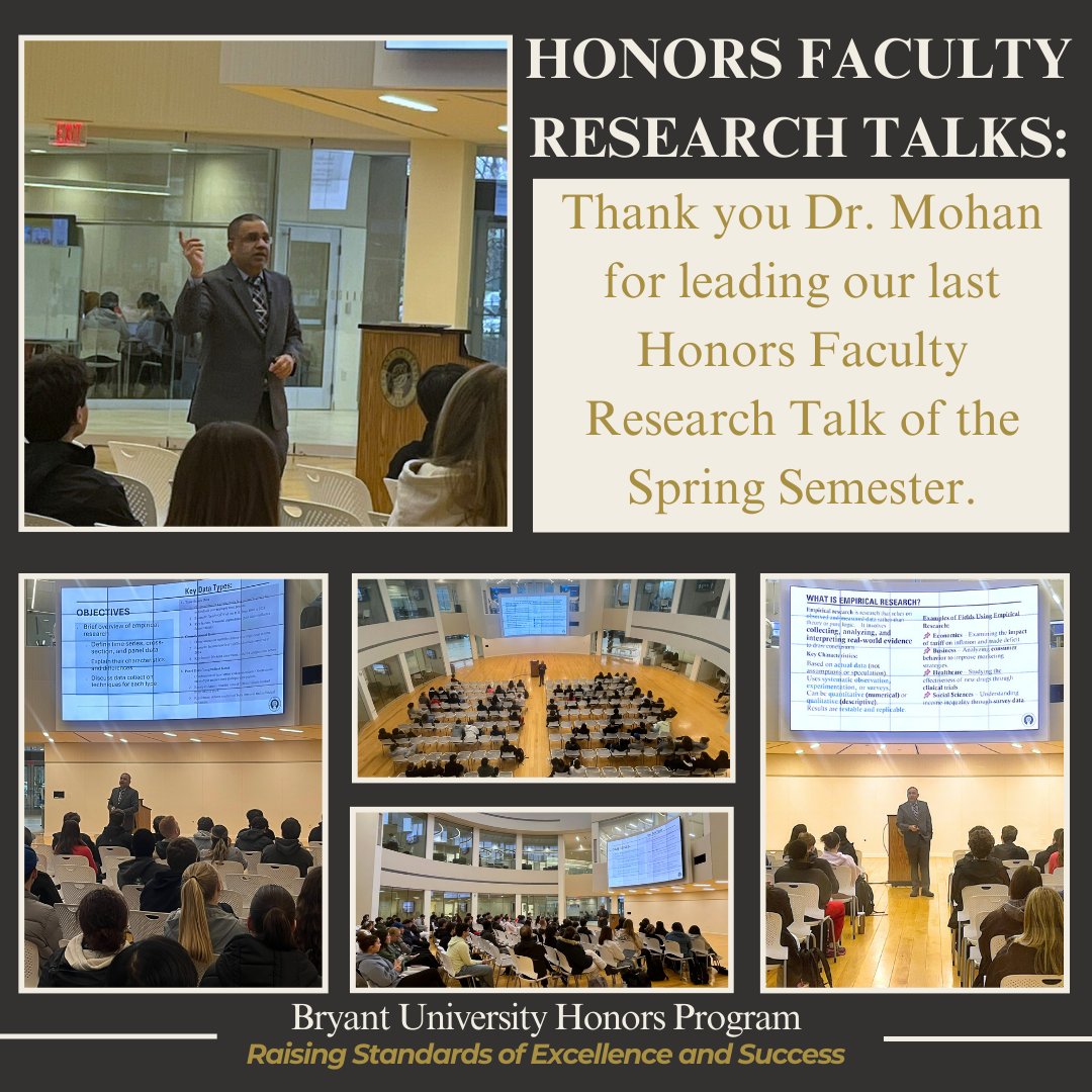 The Honors Program would like to thank Dr. Mohan for leading our last Honors Faculty Research Talk of the Spring semester!