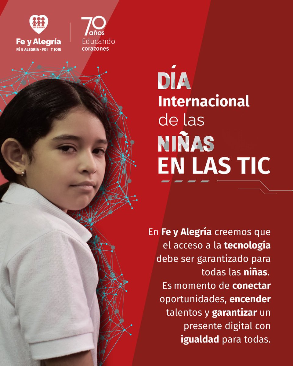 En #FeyAlegría creemos que ninguna #niña debe quedar fuera del mundo digital. Apostamos por una educación que rompe barreras, integra las TIC con equidad y promueve el liderazgo de las niñas.

¡Por una transformación digital con rostro de niña!

#NiñasenlasTIC #FeyAlegría