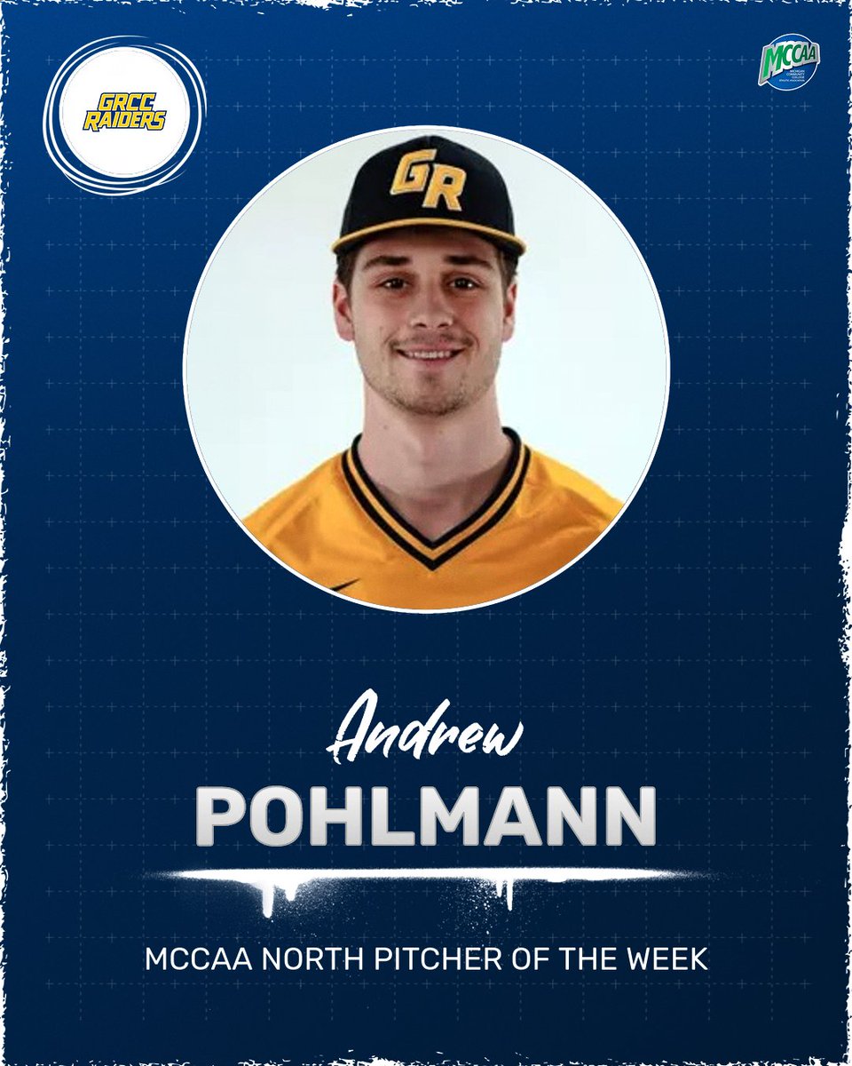 2-Hitter! 🔥

<a href="/baseball_grcc/">Grand Rapids Community College Baseball</a> SO LHP Andrew Pohlmann takes home his latest MCCAA North Pitcher of the Week honor after striking out eight and only allowing two hits in a five-inning shutout victory (0.00 ERA / .40 WHIP)!