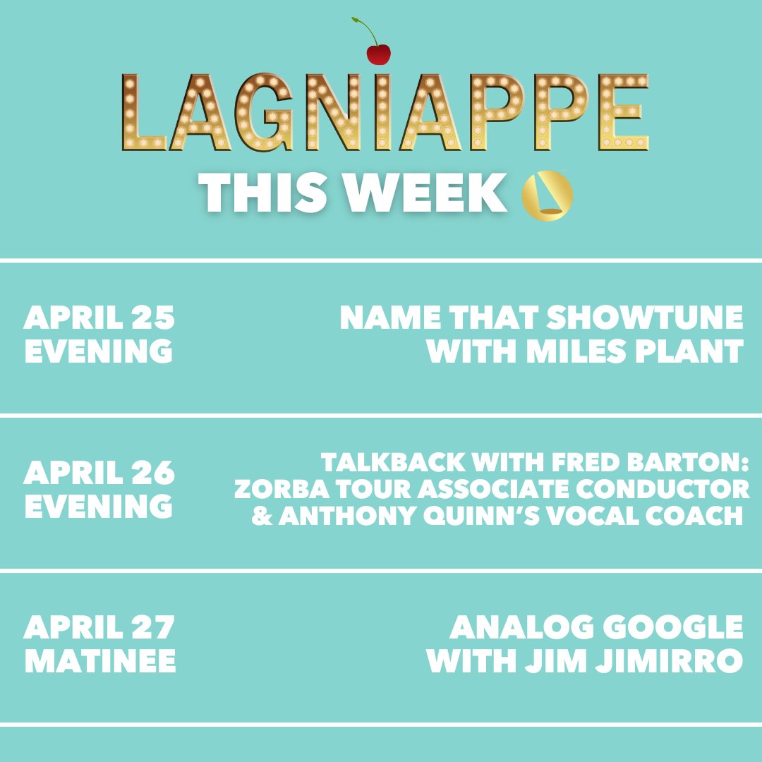 Our Fifth Anniversary Season continues on Thursday with Zorba! at @amttheater45! Don't forget to join us after your performance for a post-show Lagniappe!

Tickets: #LinkInBio!

#J2Zorba #Lagniappes #OffBroadway #J2Spotlight