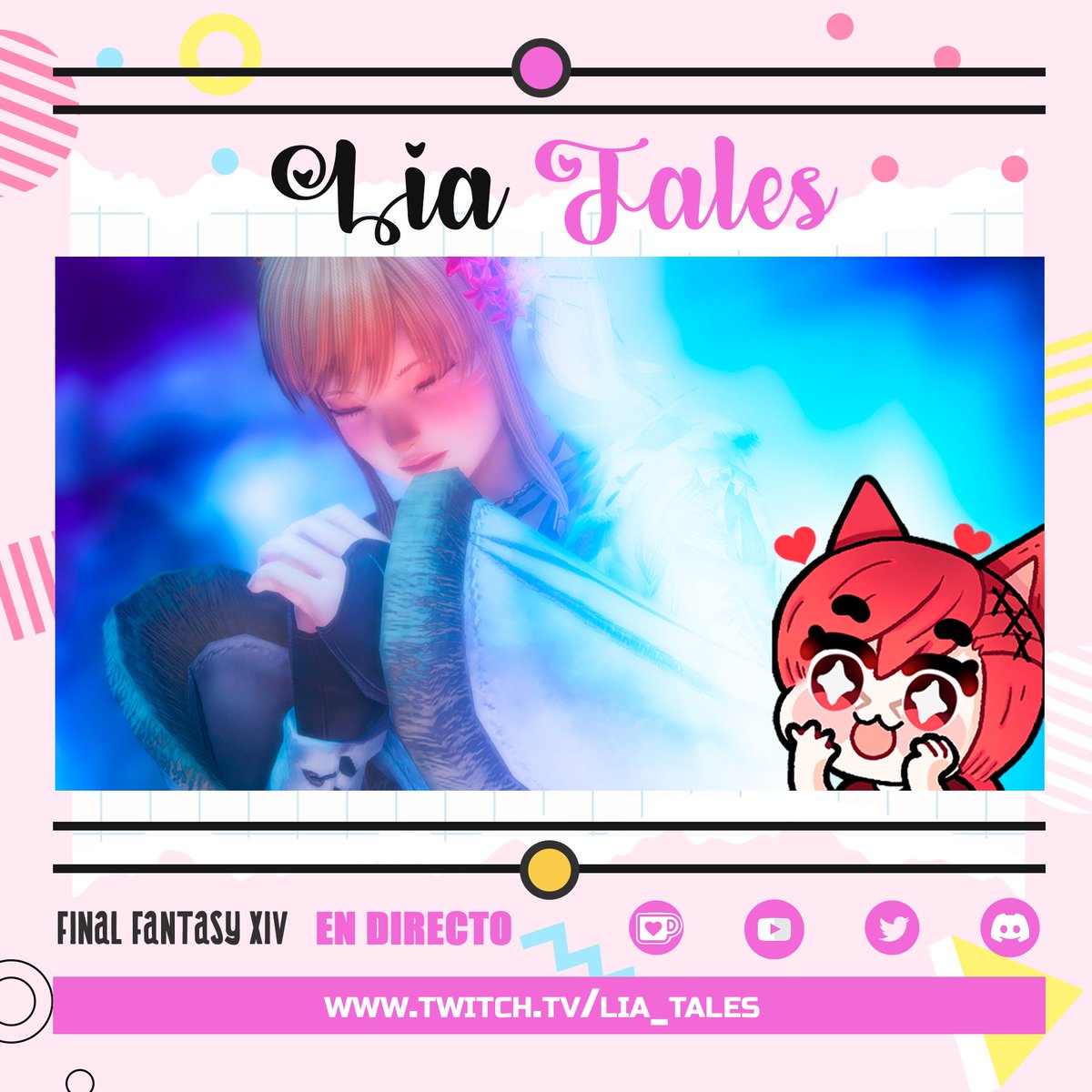 🌟¡EN DIRECTO!🌟 
¡Llega el parche 7.21! 
Por fin la exploración espacial, como siempre en: 

➡️twitch.tv/lia_tales  

#FFXIV #gaming #ff14 <a href="/FFXIVESP/">FFXIVESP</a> #FFXIVESP <a href="/EmbodyAudio/">Embody</a>