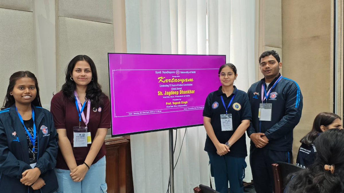 nss_andc_'s tweet photo. Honored to witness the Vice President of India enlightening the youth about the Constitution. A truly inspiring session encouraging active citizenship. Proud moment for all NSS volunteers.

@NssrdD @ConnectingNss @EduMinOfIndia
@narendramodi @YASMinistry
@CMODelhi
@ANDCollegeDU https://t.co/wtuBvRVA80