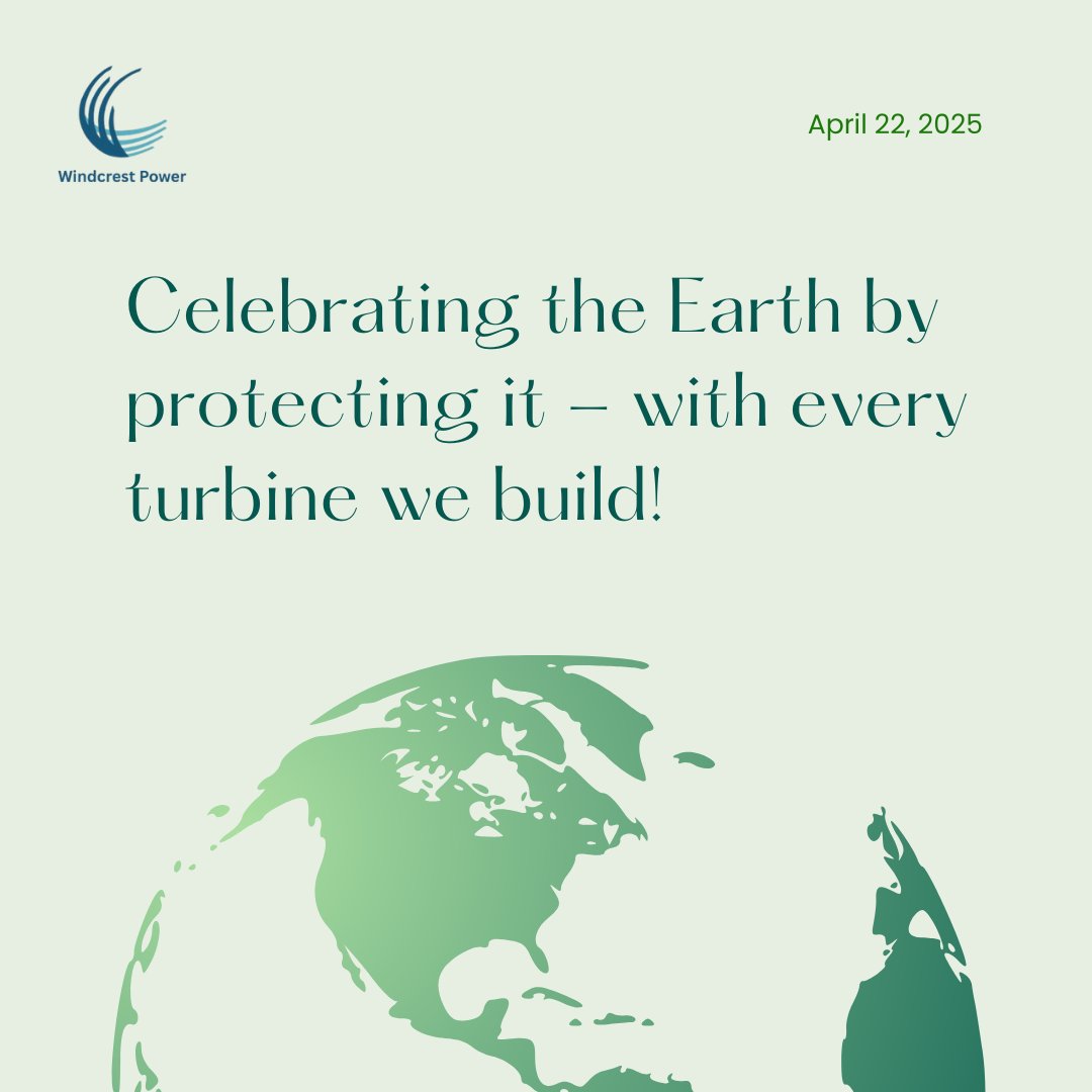 Windcrest_Power's tweet photo. Happy Earth Day from Windcrest Power, where we believe every day is Earth Day! 🌎🌱💨Our mission is to bring sustainable, reliable, accessible and efficient horizontal wind turbines to the public.
#windcrestpower #EarthDay #windenergy https://t.co/mL7h8hXaPj