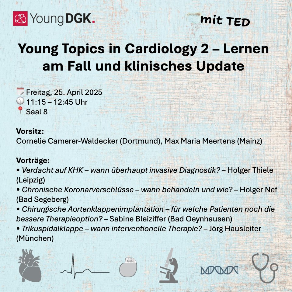 Hannah Billig (@hannah_billig_) on Twitter photo Young Topics – Teil 2, genauso spannend!
KHK, Klappen & Co – klinisches Update in 90 Minuten
Fallbasiert, interaktiv, praxisnah! 💬
<a href="/YoungDgk/">Young DGK</a> #DGKJahrestagung
<a href="/Dr_Nele_/">Nele Camerer-Waldecker</a> <a href="/thiele_holger/">Holger Thiele</a> <a href="/HolgerNef/">Holger Nef</a> <a href="/Kardiophil/">Philipp Breitbart</a> Young Topics – Teil 2, genauso spannend!
KHK, Klappen & Co – klinisches Update in 90 Minuten
Fallbasiert, interaktiv, praxisnah! 💬
<a href="/YoungDgk/">Young DGK</a> #DGKJahrestagung
<a href="/Dr_Nele_/">Nele Camerer-Waldecker</a> <a href="/thiele_holger/">Holger Thiele</a> <a href="/HolgerNef/">Holger Nef</a> <a href="/Kardiophil/">Philipp Breitbart</a>