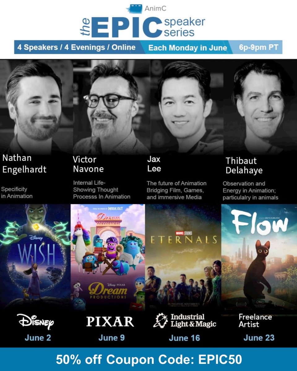 Mark your calendars! <a href="/animationcollab/">Animation Collaborative</a> EPIC is happening this June, &amp; you won’t want to miss it. We’re bringing in an incredible lineup of industry pros ready to share their experience, insights, &amp; inspiration.
Check out the link in their bio &amp; don’t forget to use the promo code!