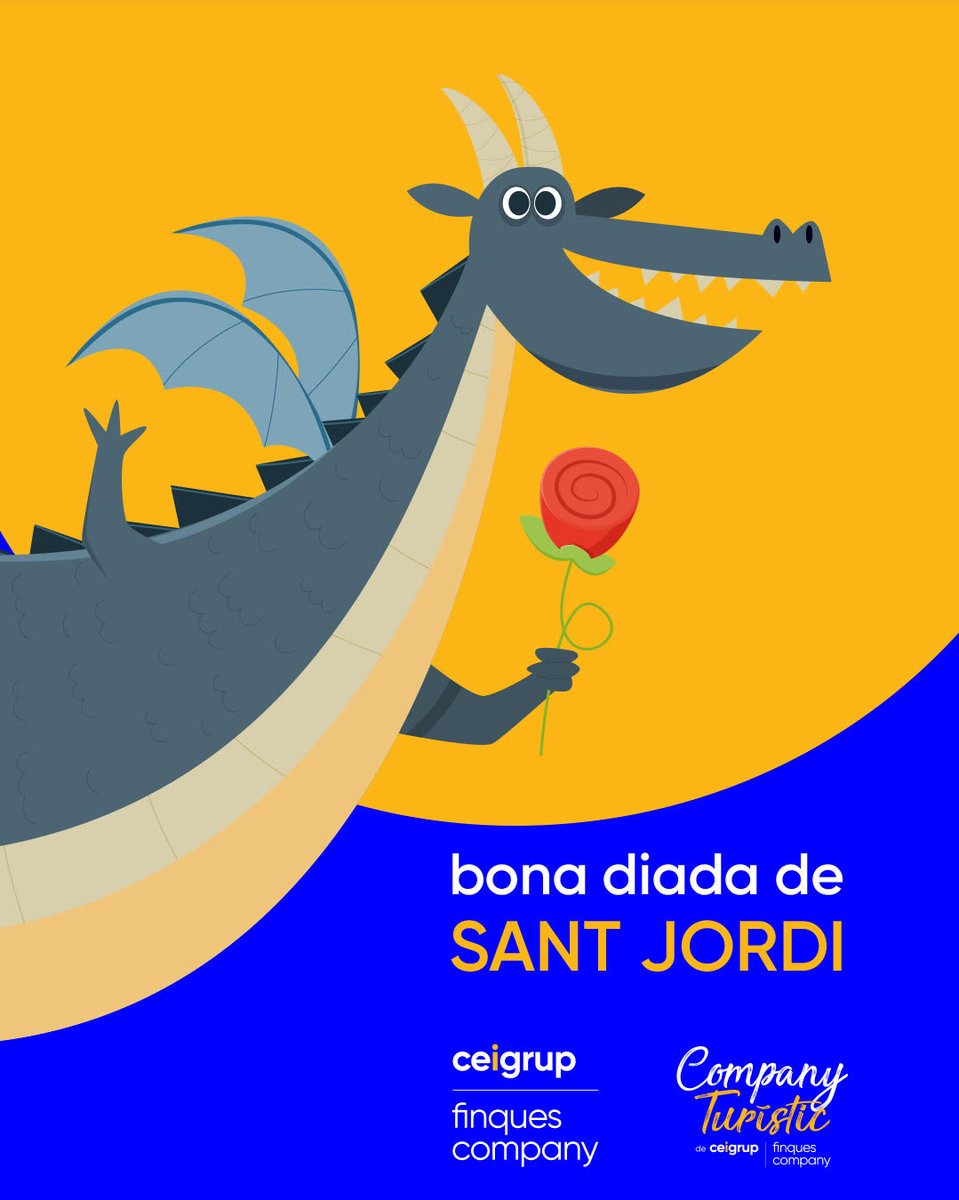 💛 Sant Jordi 2025: molt bona diada a tothom! 💙

🙂 Ceigrup - Finques Company us desitja bona diada de Sant Jordi: un dia molt especial per la tradició catalana que esperem que us porti tant roses com llibres! Bona diada!

#SantJordi2025