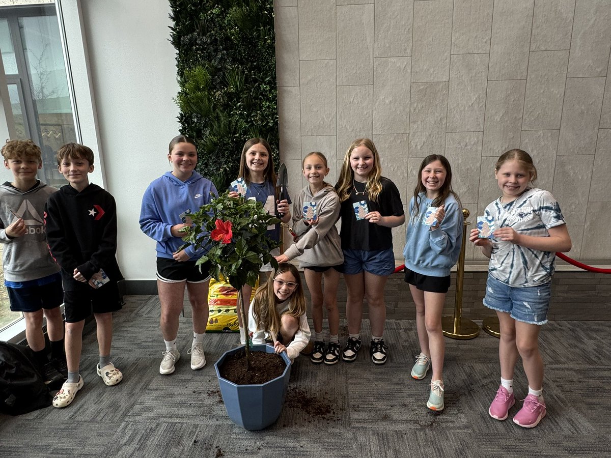 MrsBenzTIS's tweet image. Happy #EarthDay from Trinity Intermediate! We’re celebrating our planet and giving a big THANK YOU to @TangerOutlets for their generous donation of a beautiful tree for our lobby. What a great reminder to keep growing, giving, and going green!#TrinityIntermediateRocks #EarthDay