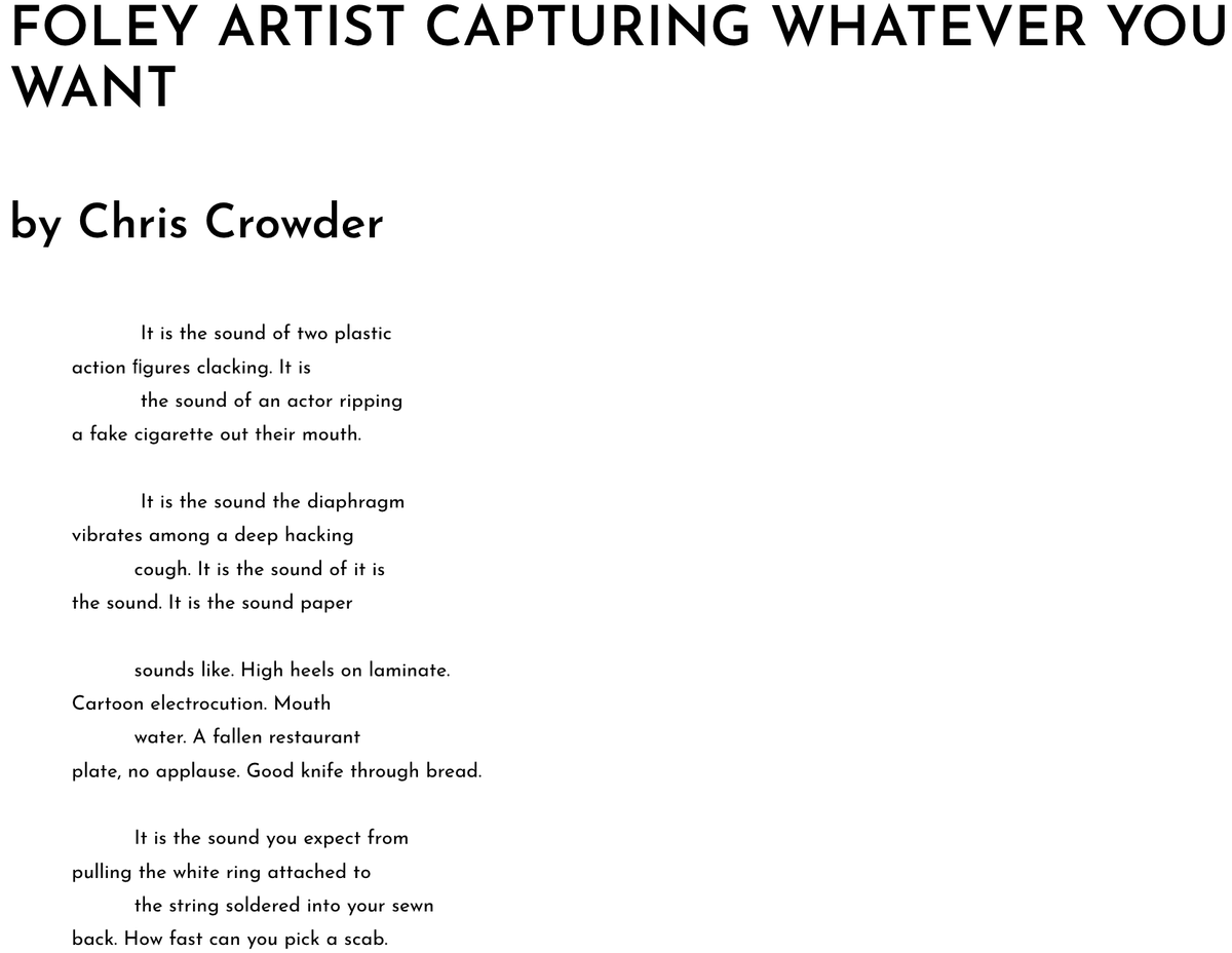 New poem out with MQR: Mixtape! Thank you to <a href="/michaelxoryan/">Michael O'Ryan</a> and the <a href="/mqr_tweets/">Michigan Quarterly Review</a> team! Real excited to read the rest of this film-centered issue!

sites.lsa.umich.edu/mixtape/2025/0…