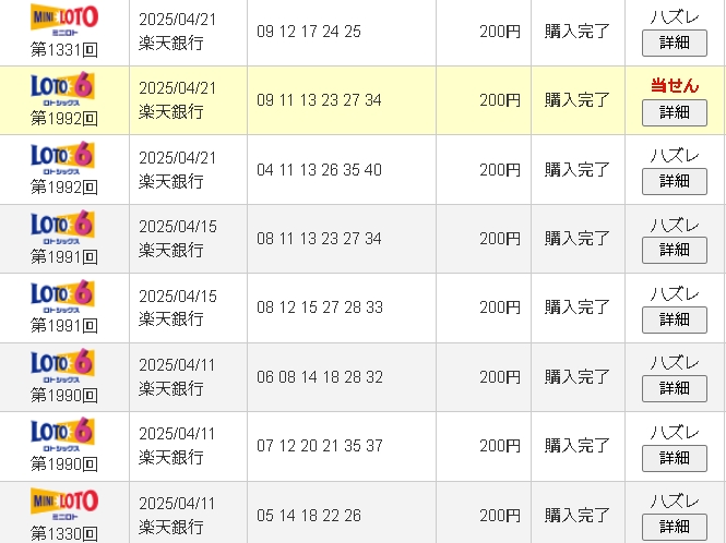1okuatareeee's tweet photo. 挑戦６４１回目（～2025年4月第4週）
ロト6　第1992回　4等5500円　当選✨
累計募金額　３４８.５００円
累計当選額　　７７.８００円
ゴールデンウィークなんてなしのシフト
トランプで株価乱高下してるから、しばらく株相手した方がいいくらいですね https://t.co/7Hsky4N5Q8