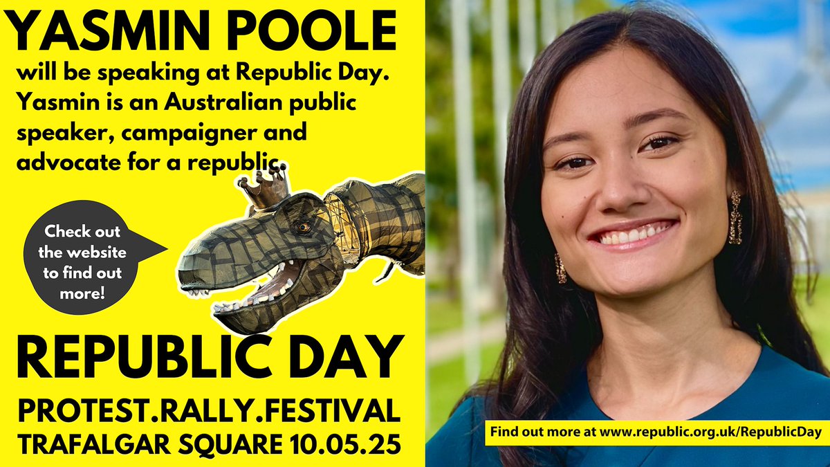 Yasmin Poole will be joining Republic Day from Australia. Yasmin is an activist and advocate for an Australian republic. She is a Rhodes Scholar and has received The Martin Luther King Jr Center's Youth Influencer of the Year award.